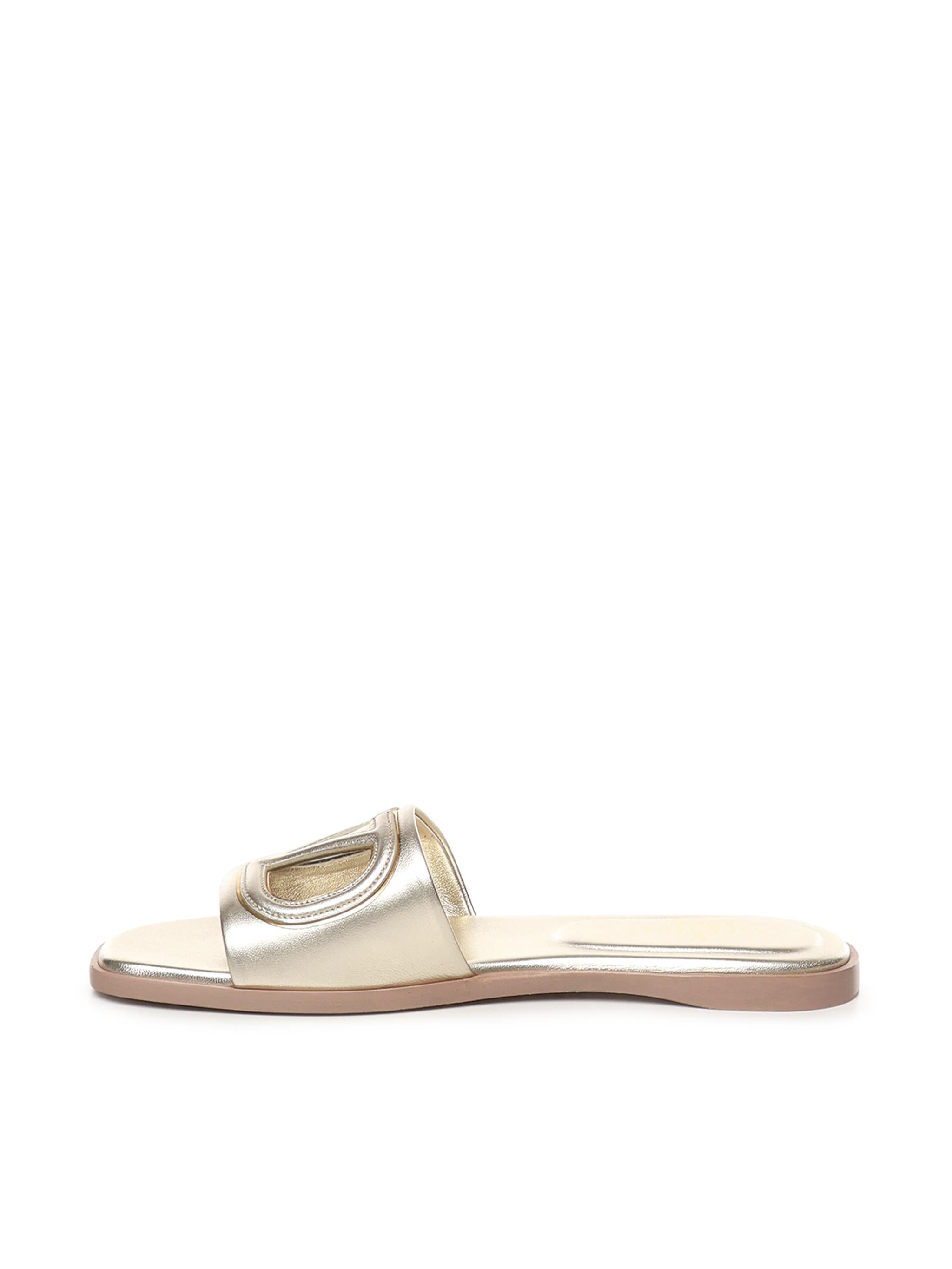 Sandalo Slide VLogo cut-out in pelle laminata 5W2S0IB0 YUW7G0 VALENTINO GARAVANI
