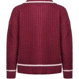 Giacca in maglia con zip KN014 RED BONSAI