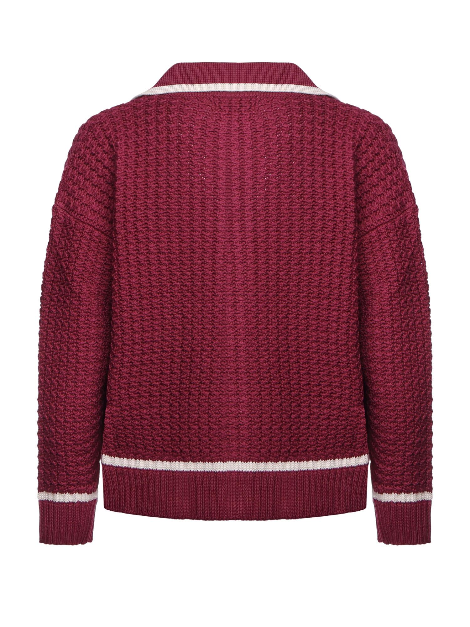 Giacca in maglia con zip KN014 RED BONSAI