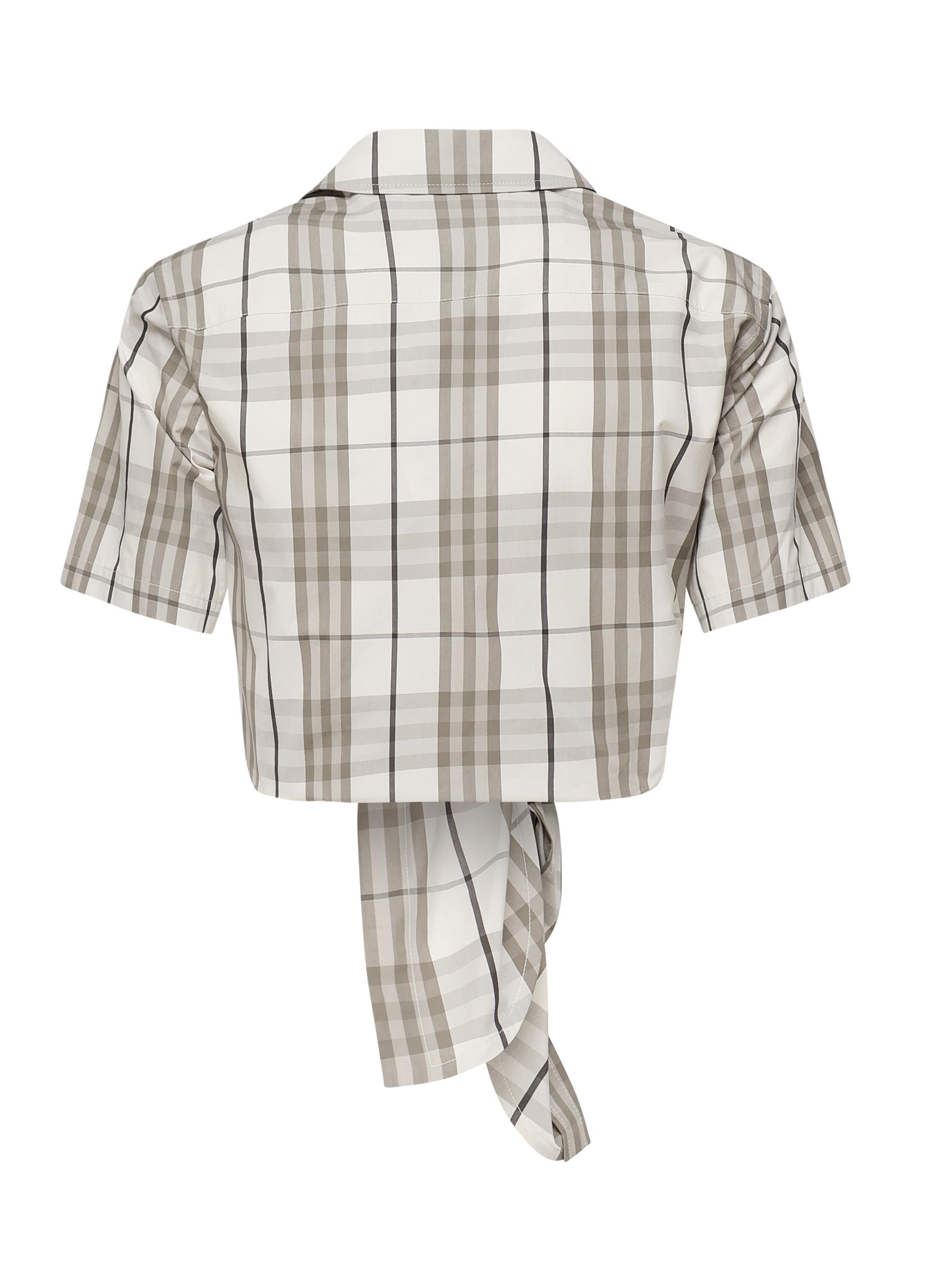 Camicia cropped in cotone Check 8109229 C2539 BURBERRY