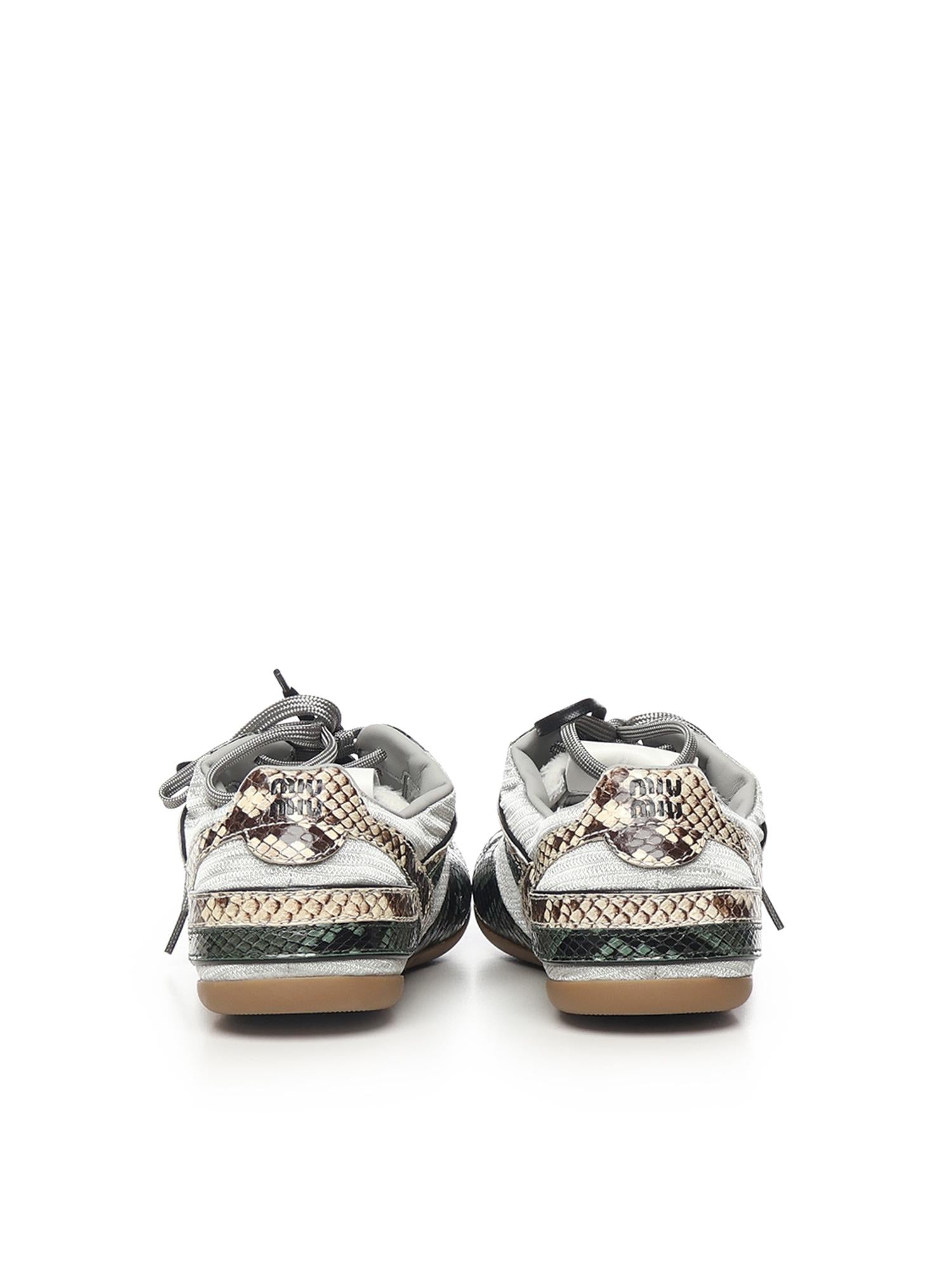 Sneakers Gymnasium in tessuto tecnico e Ayers stampa pitone 5E428E 3ZL4F04UJ MIU MIU