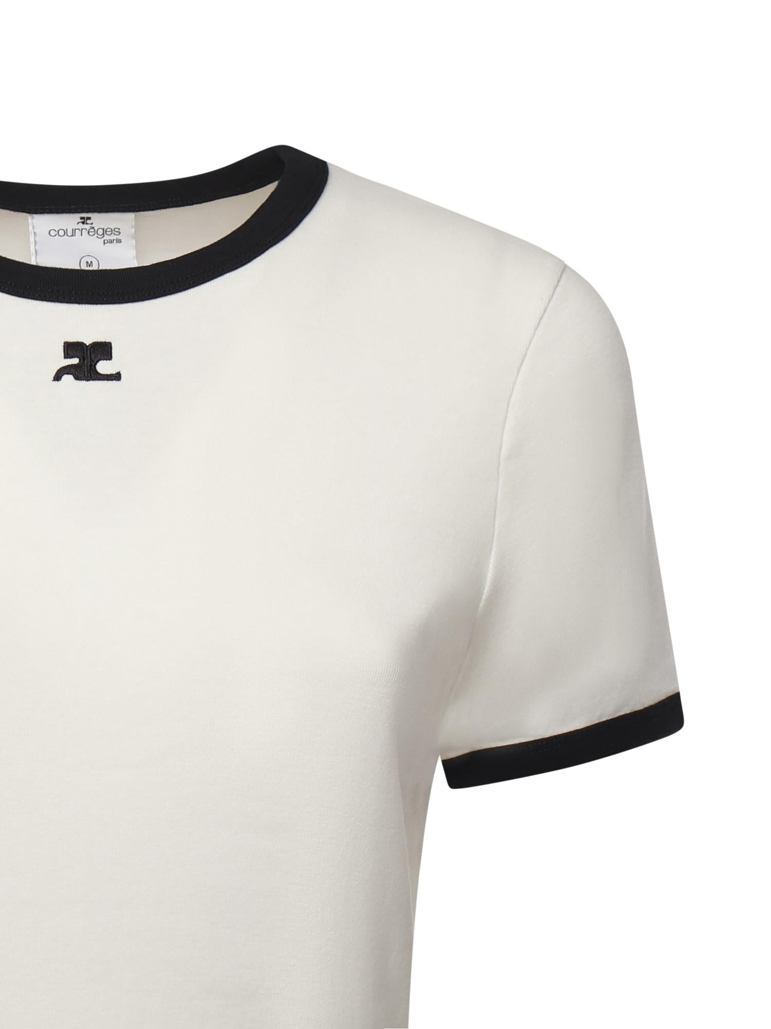 T-shirt in cotone con logo 125JTS017JS0203 B211 COURREGES