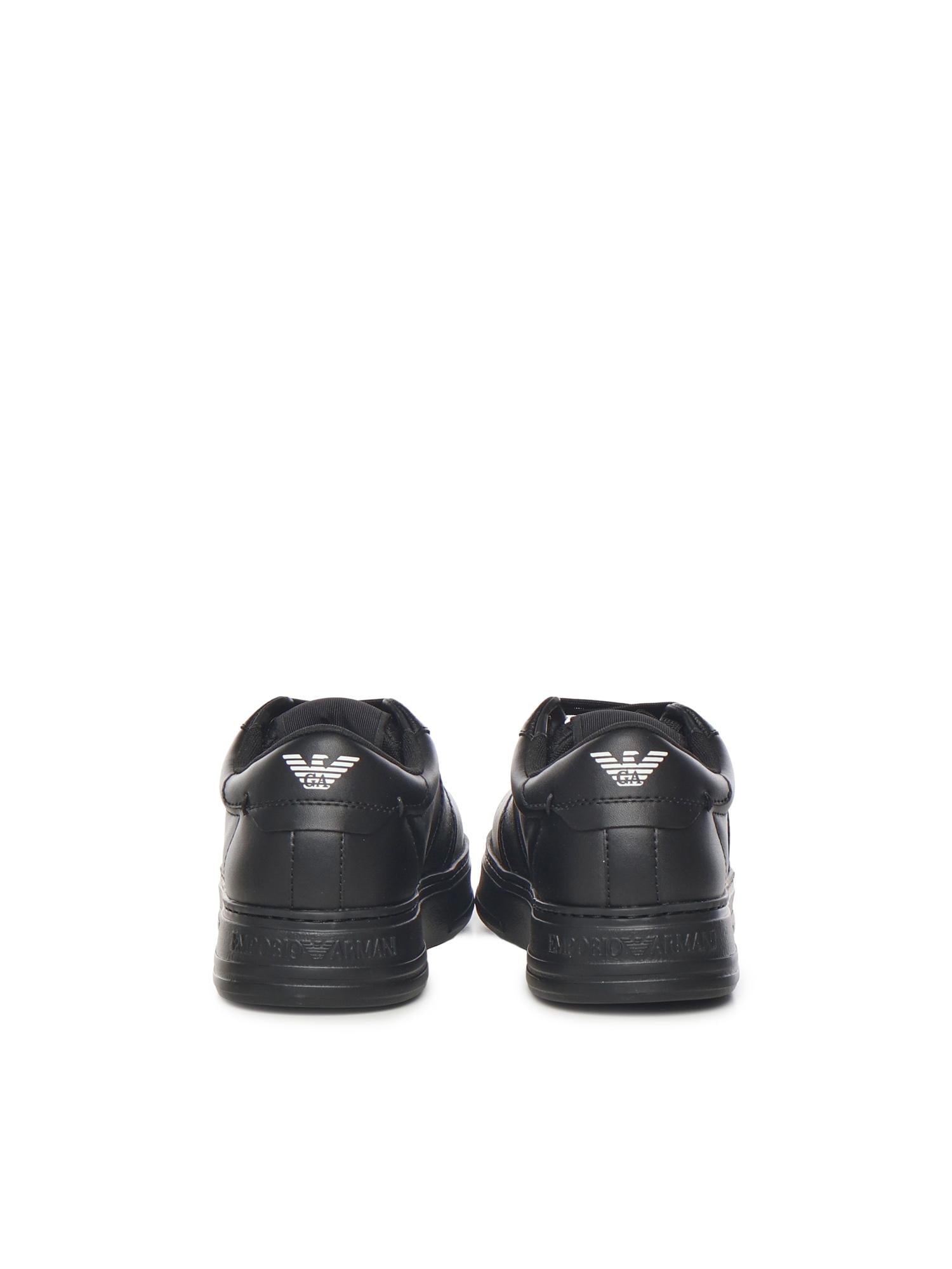 Sneaker in pelle con banda a contrasto EM003701 AF18017MC005 EMPORIO ARMANI