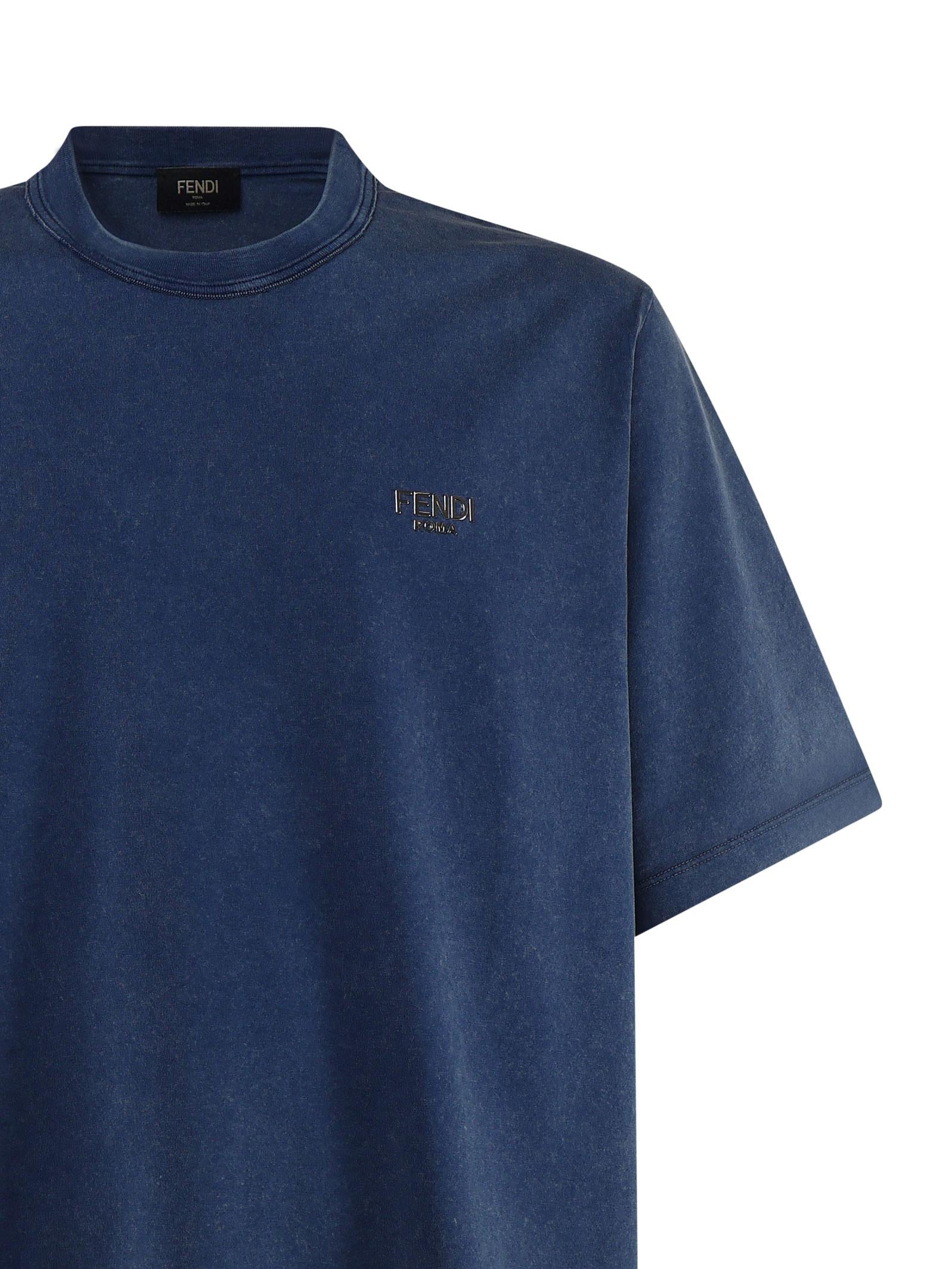 T-shirt in cotone con logo FY1217 APMEF0QC7 FENDI