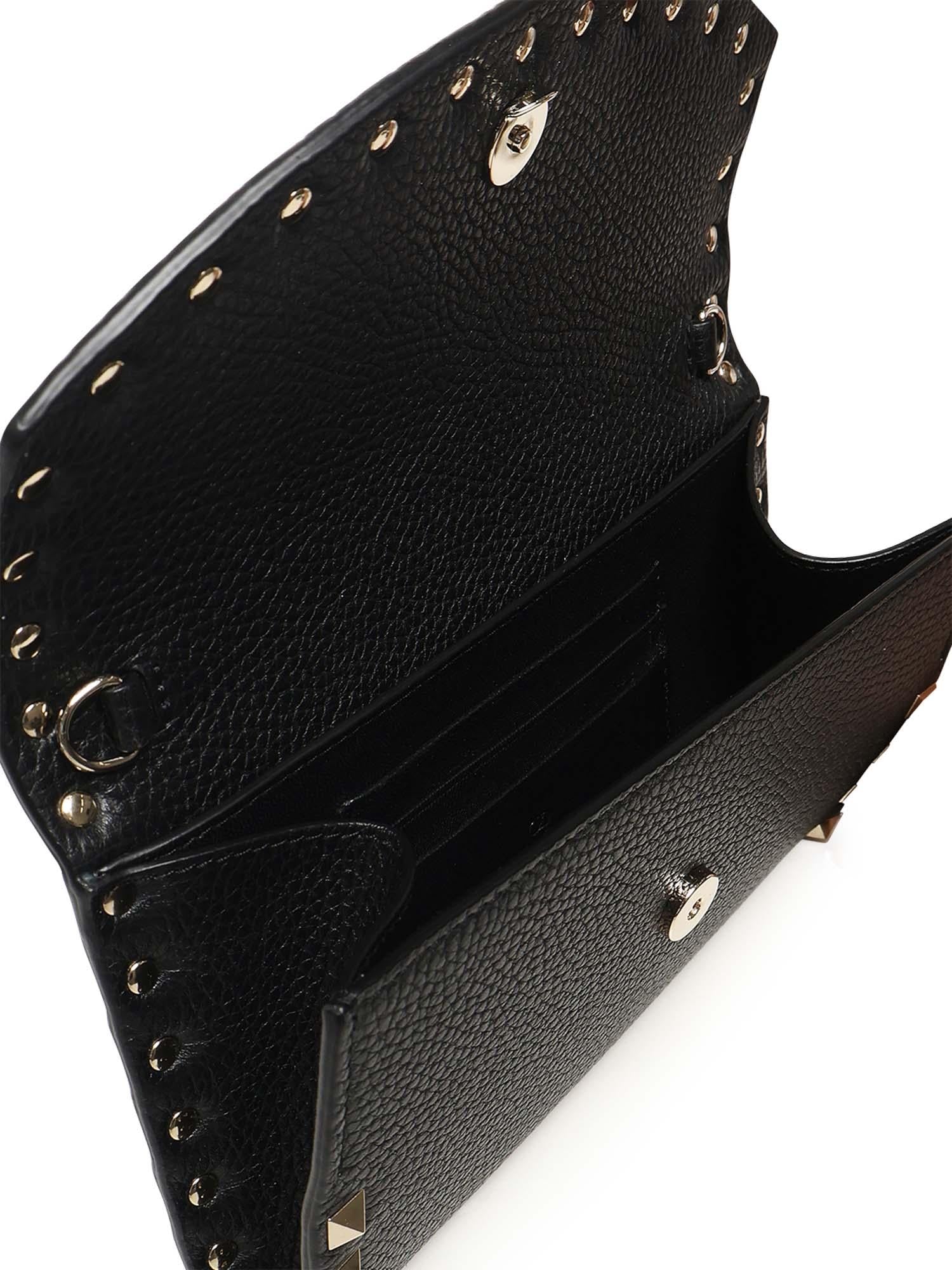 Portafoglio Rockstud in pelle con catena 7W2P0AR6 VSH0NO VALENTINO GARAVANI