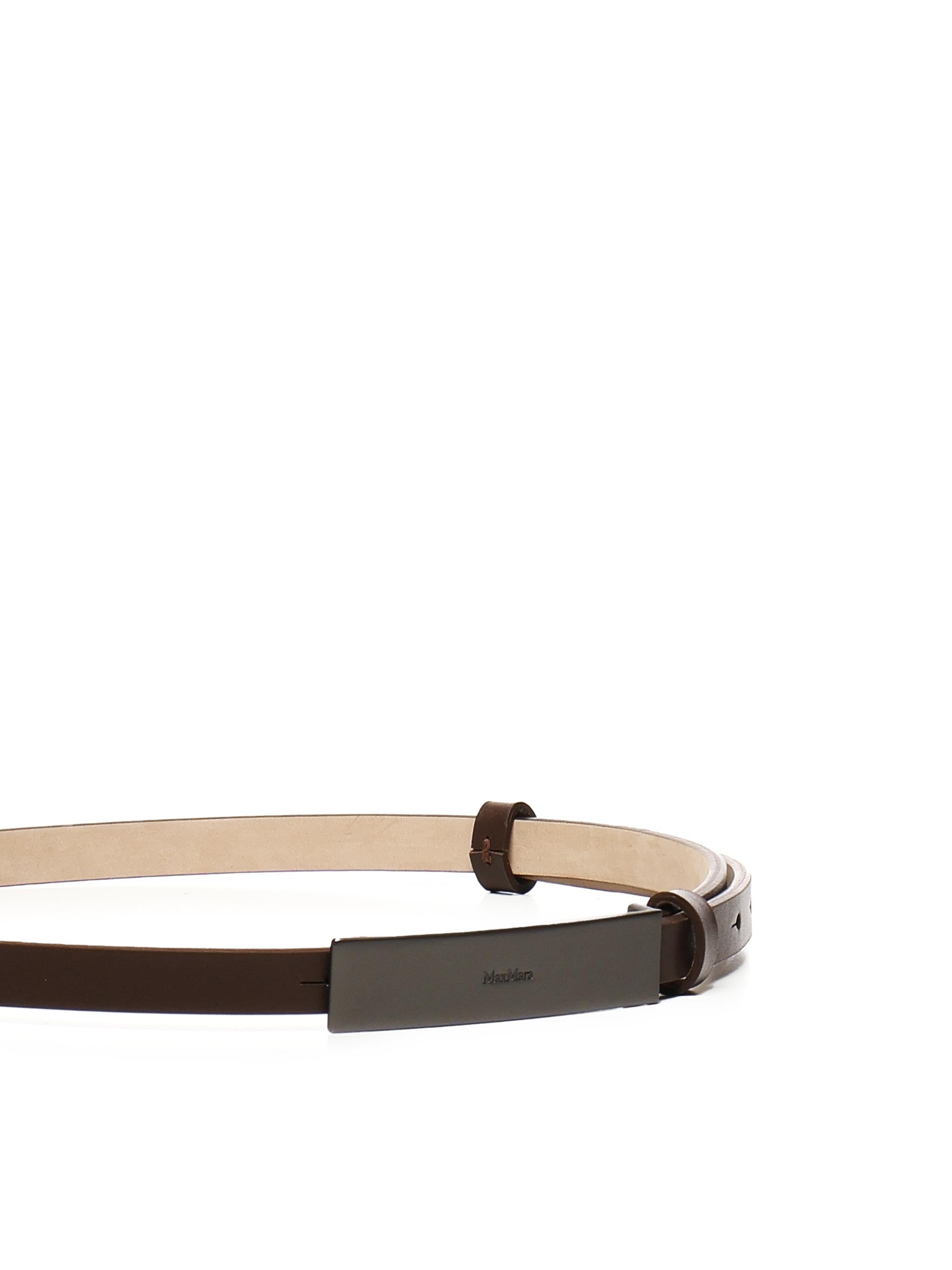 Cintura in pelle con placca logata 2514501013600 004 MAX MARA
