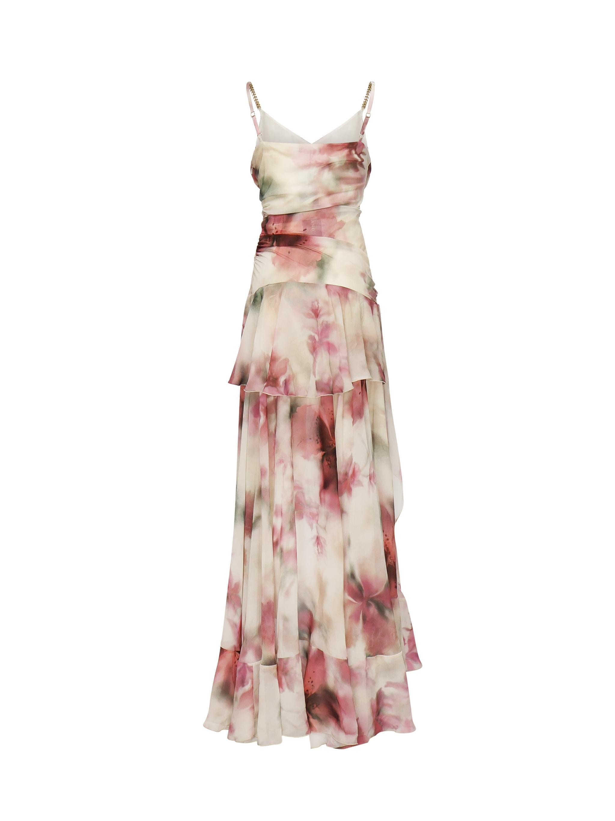 Abito lungo stampa floreale<BR/> 5GGK31 7310AP0JD MARCIANO BY GUESS