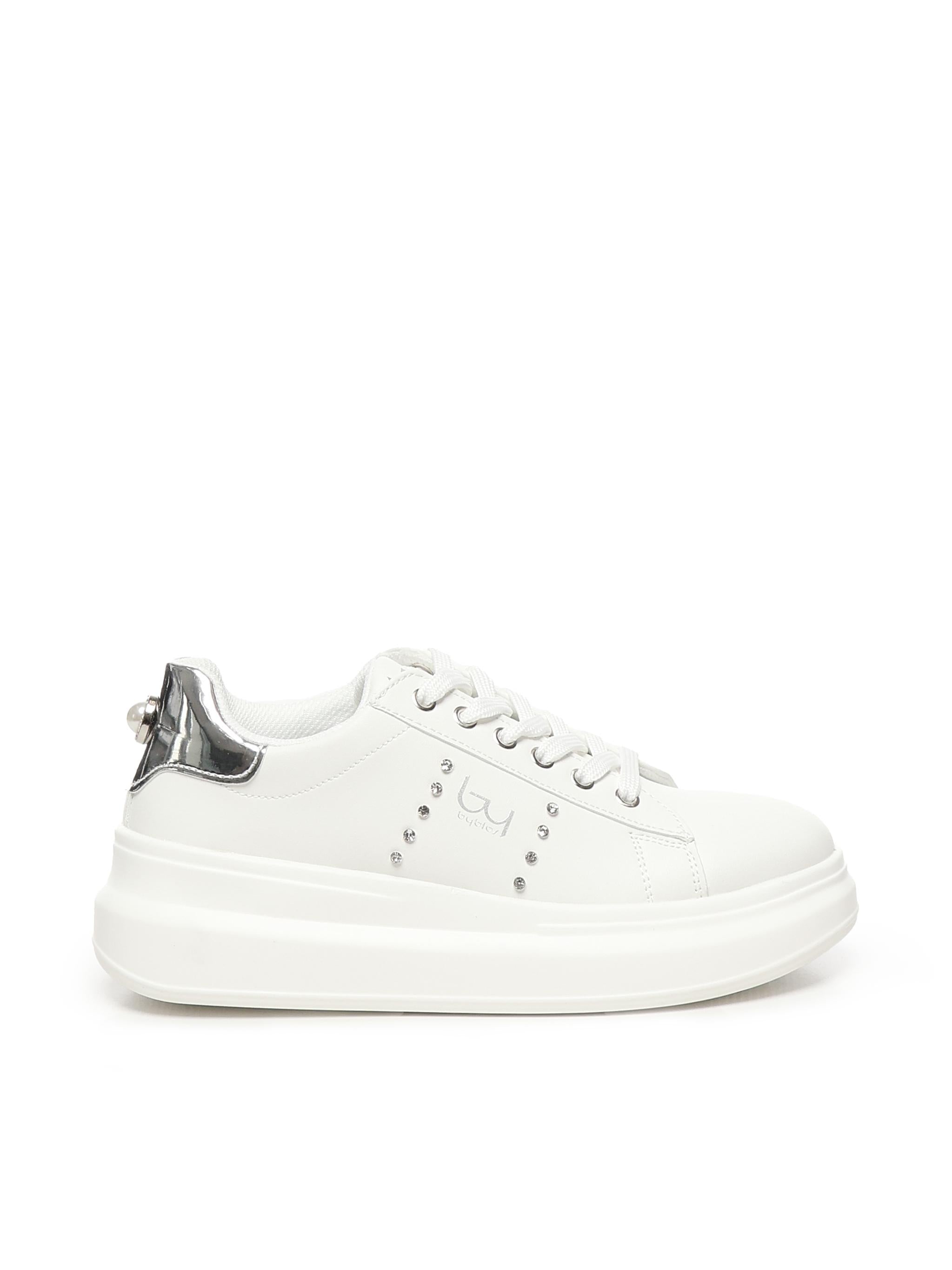 Sneakers Polis BYSC9BM01MET BIAN/ARGENT BY BYBLOS