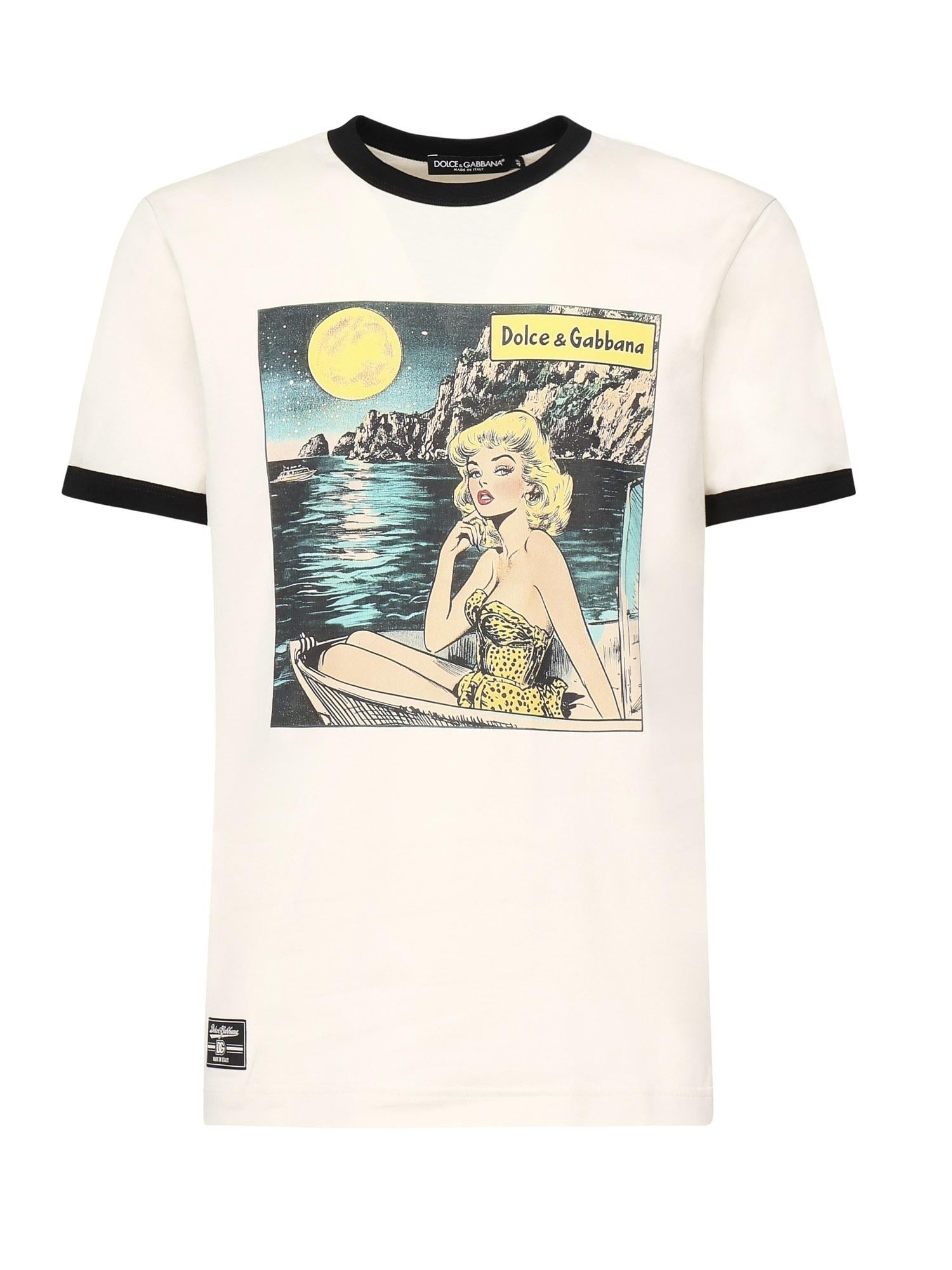 T-shirt in cotone con stampa G8PV1T G7PHFA4567 DOLCE & GABBANA