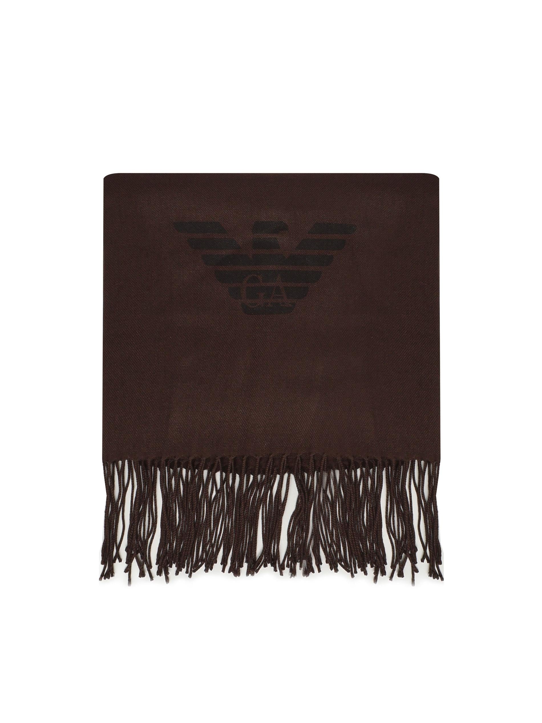 Sciarpa con frange e stampa aquila 625214 CC31800053 EMPORIO ARMANI