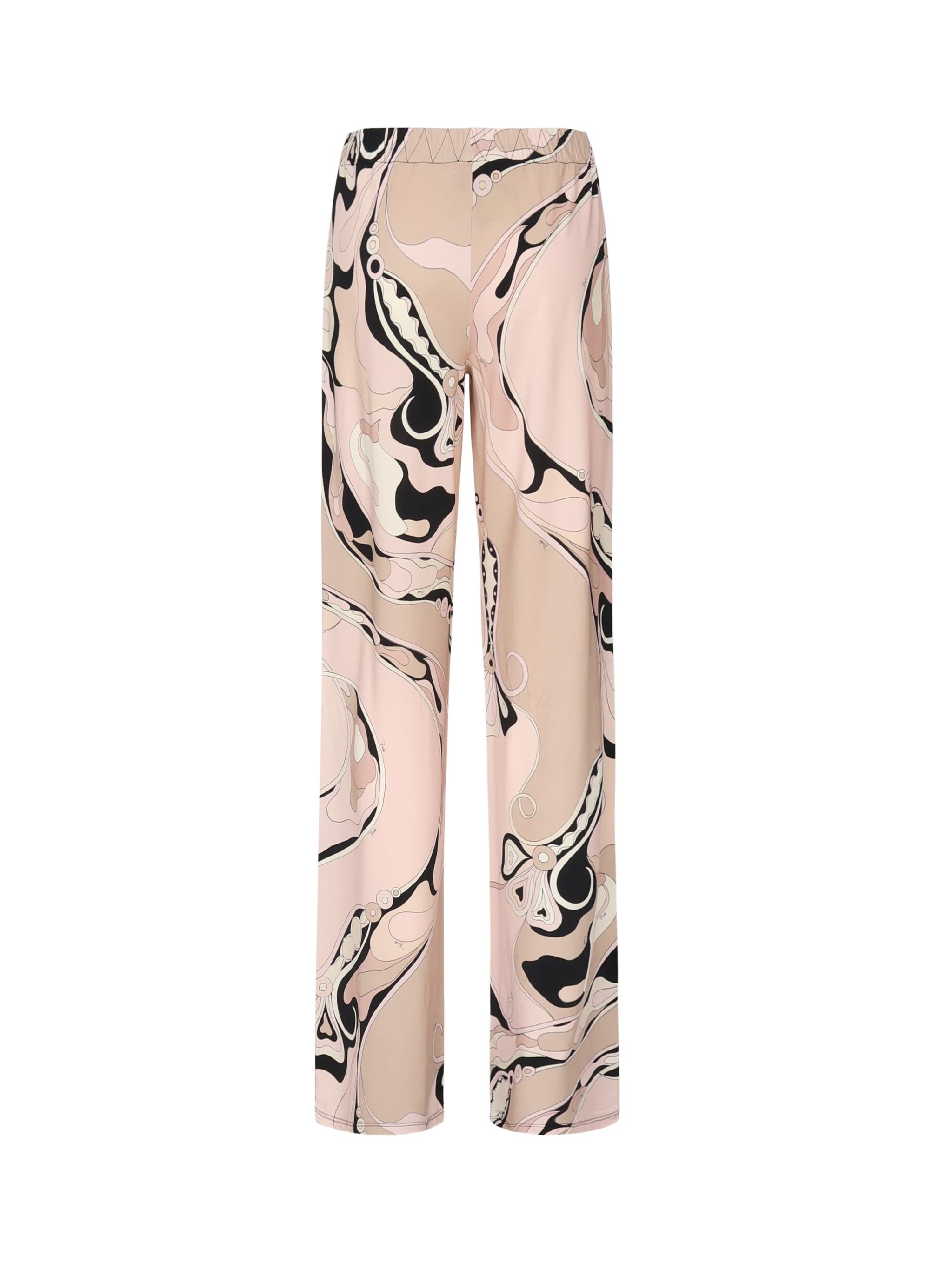 Pantaloni in jersey con stampa orchidee 5HJT31 5H737023 PUCCI