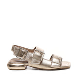 Sandali in pelle effetto laminato A55216 QUARZO CARMENS