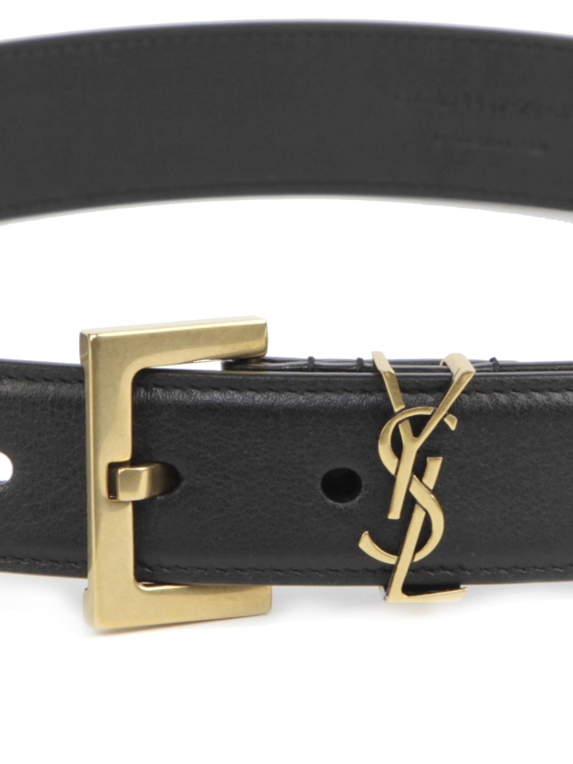 Cintura monogramma in pelle liscia 634437 BOO0W1000 SAINT LAURENT