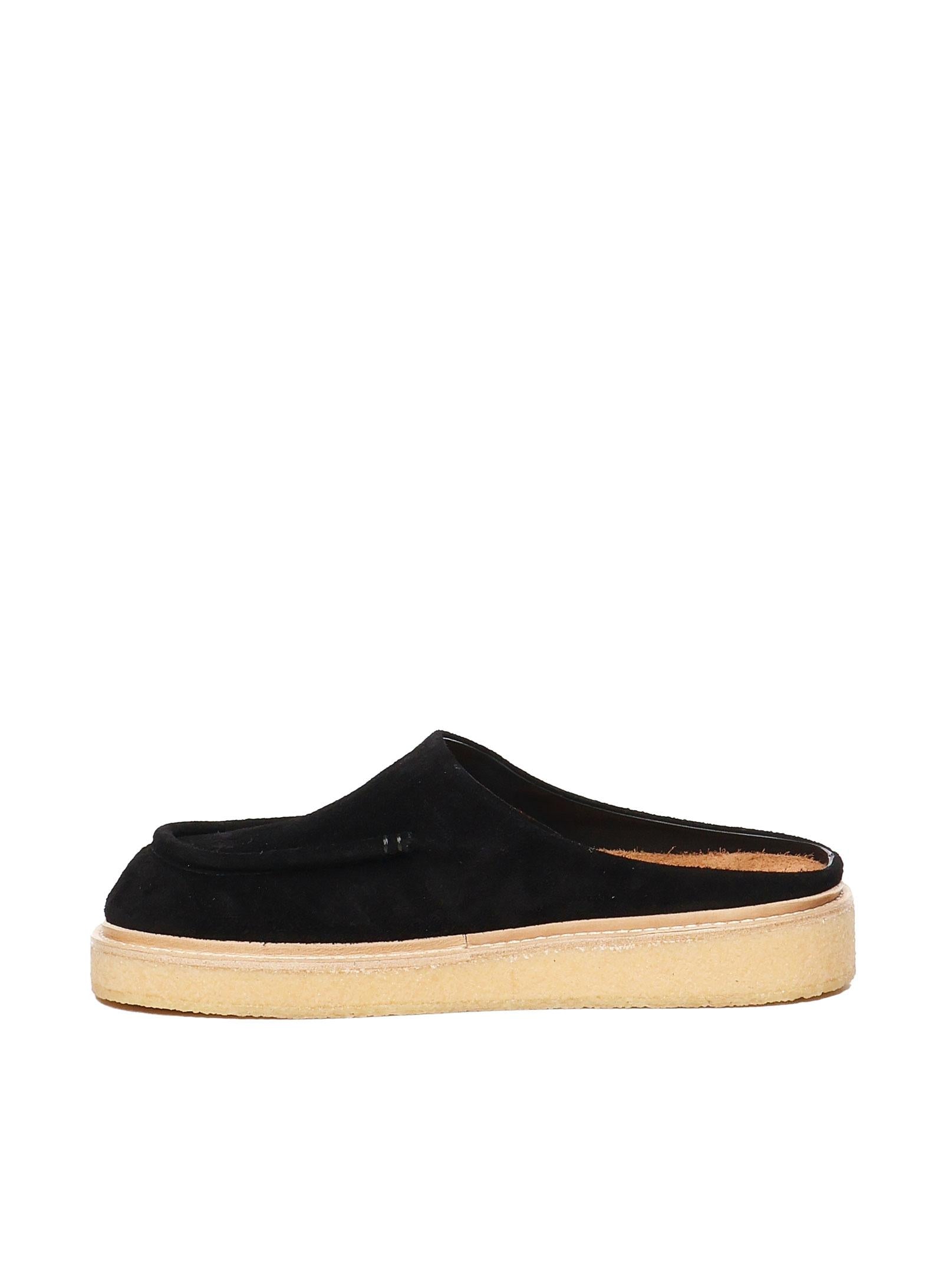 Sabot in suede nera con suola in para SBMR004004 P524600N99 MARNI