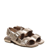 Sandali in pelle effetto laminato A55216 QUARZO CARMENS