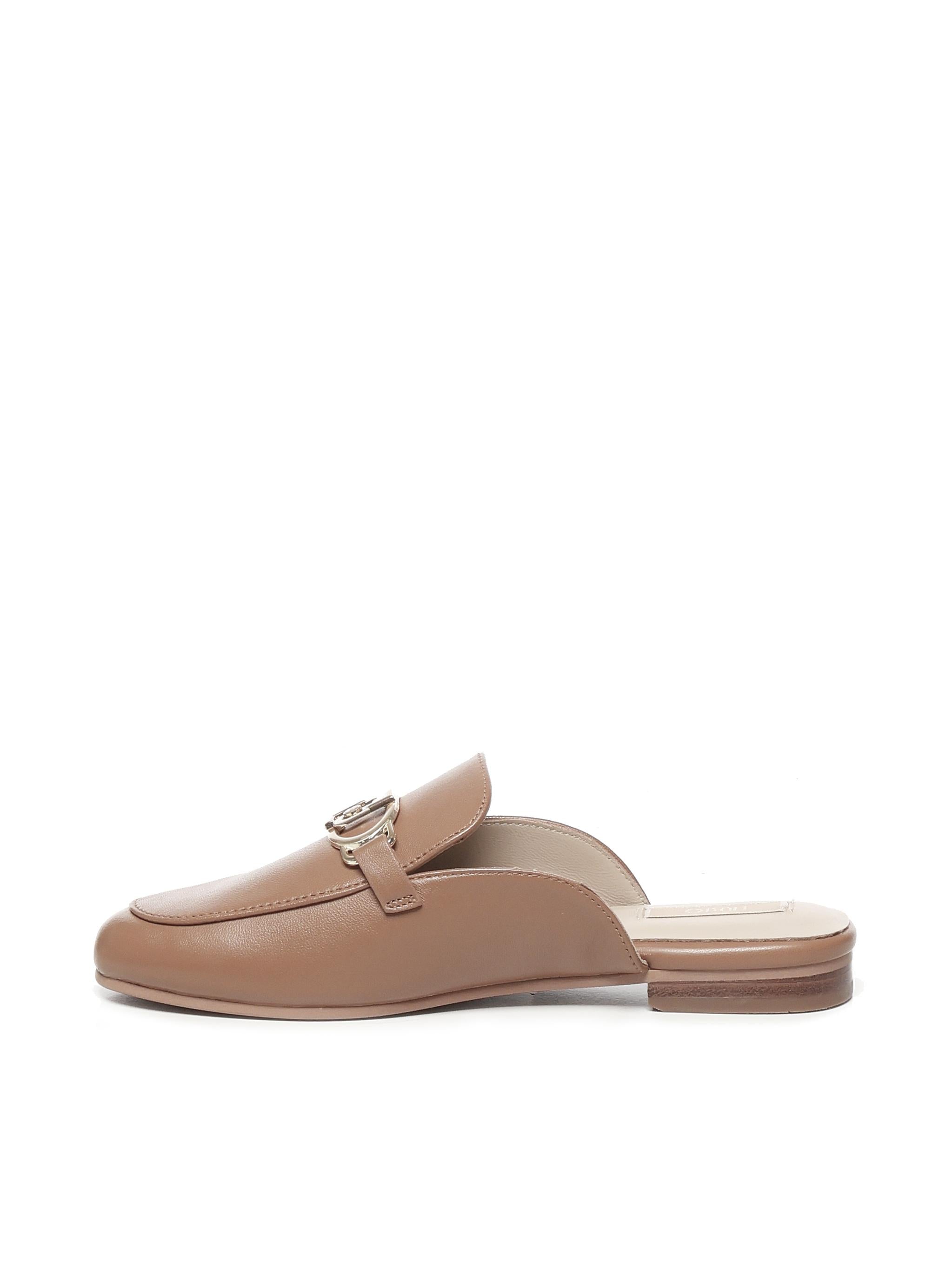 Slippers in pelle con logo SA5035PX460S1853 LIU JO
