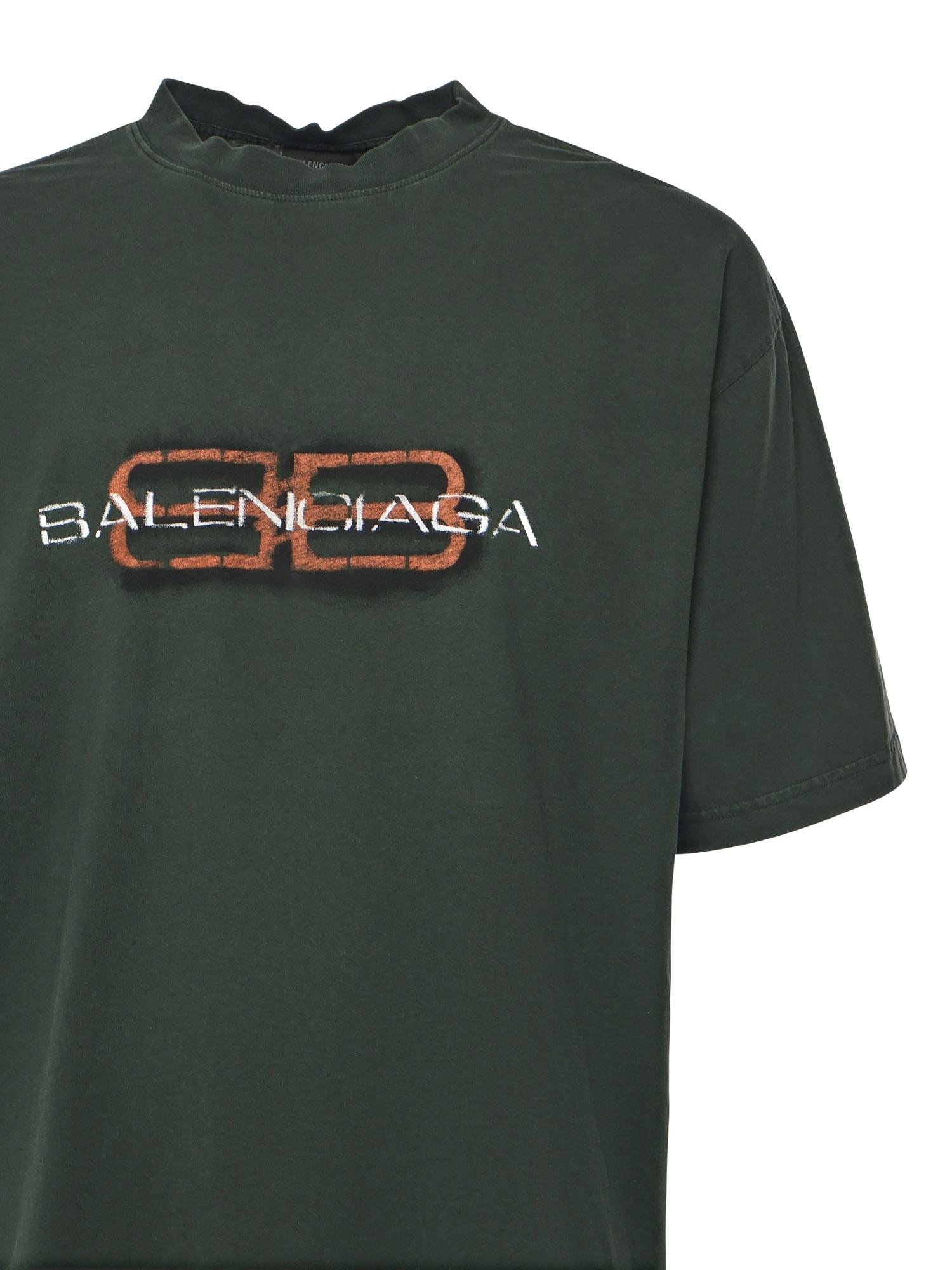 T-Shirt BB Icon Stencil<BR/> 764235 TTVD63004 BALENCIAGA