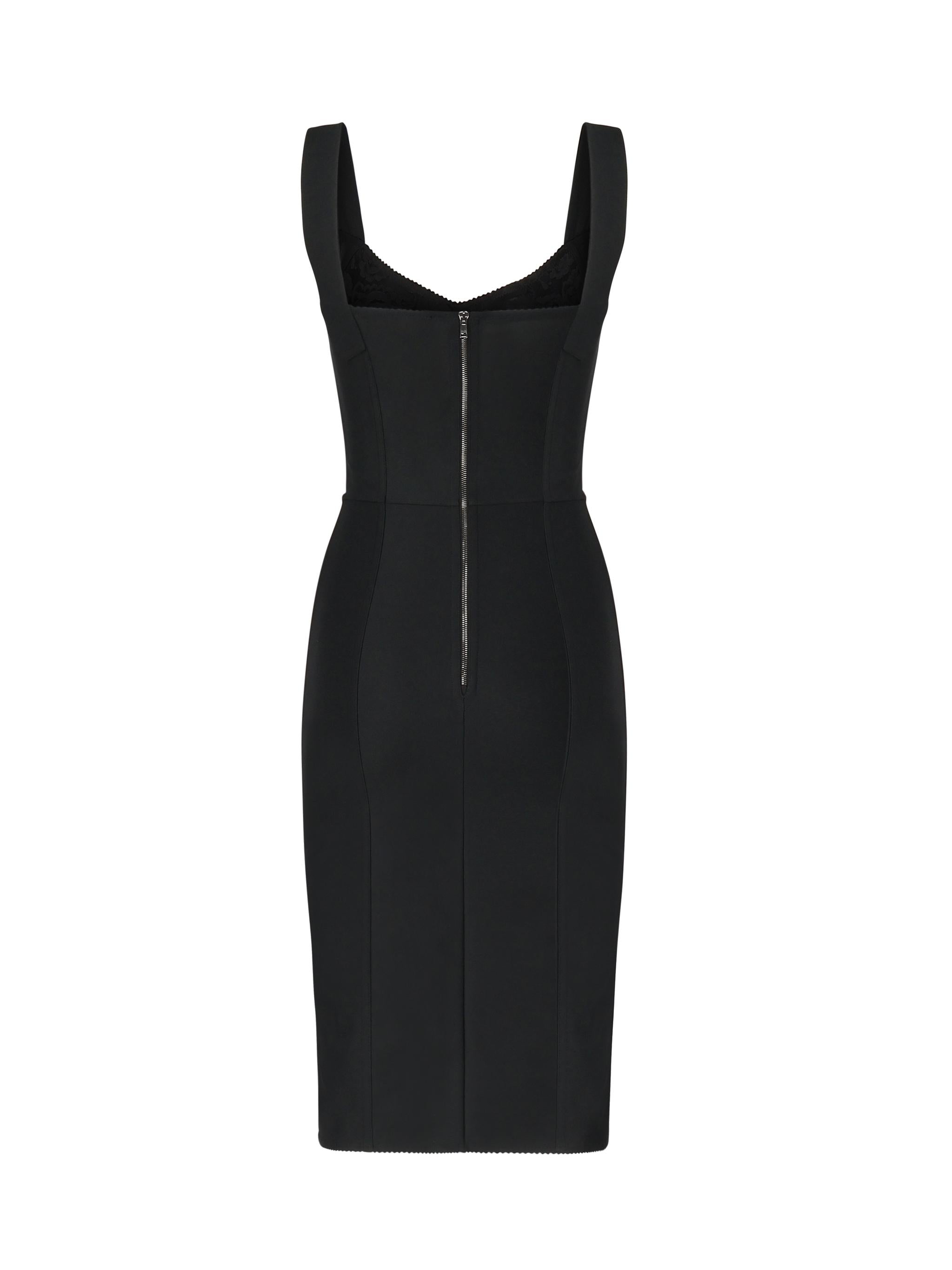 Abito corsetteria midi in powernet e pizzo F63G9T G9798N0000 DOLCE & GABBANA