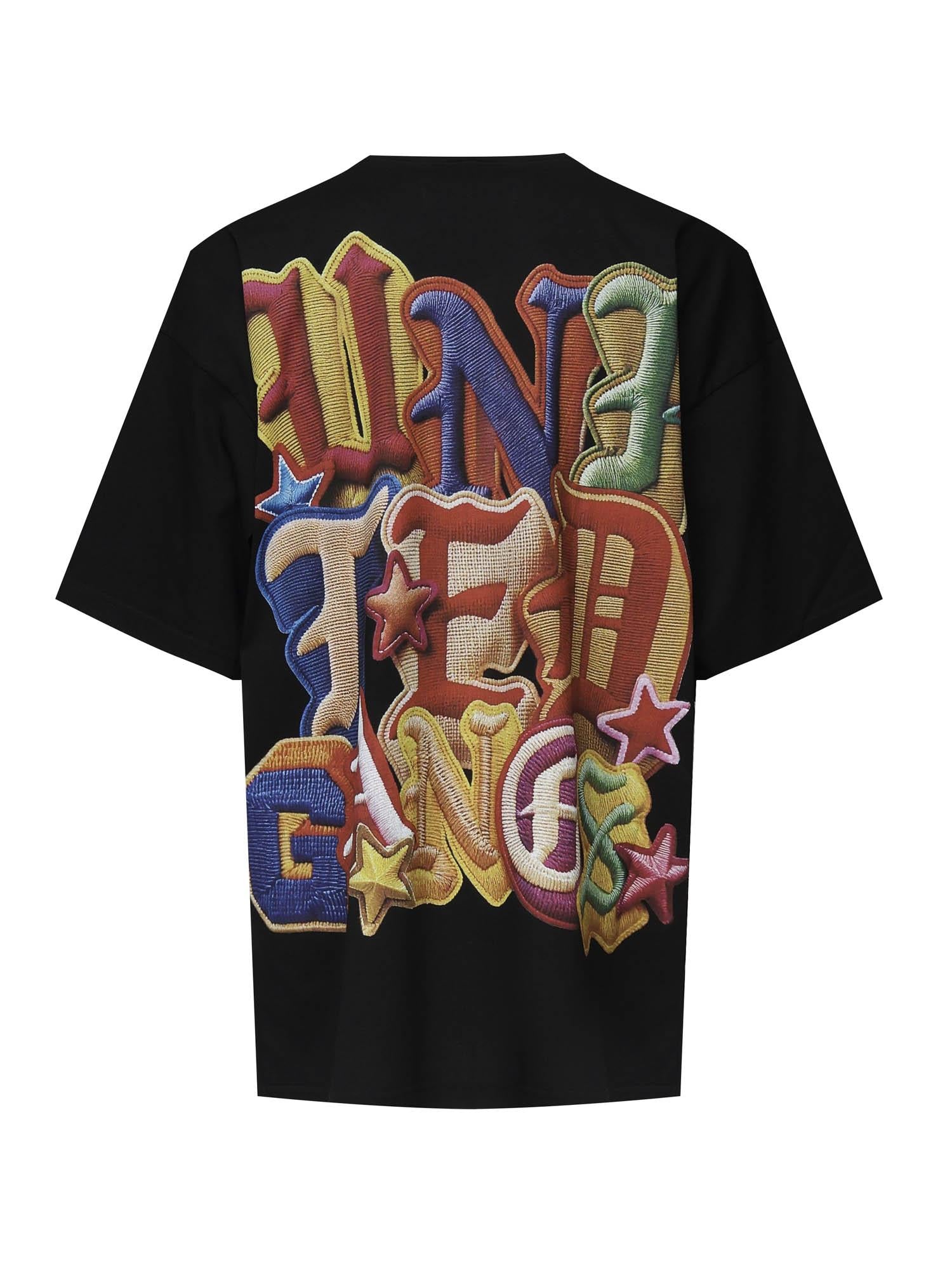 T-shirt con stampa DFM54029TJ110 NO WASH BK/PC PDF CHANNEL