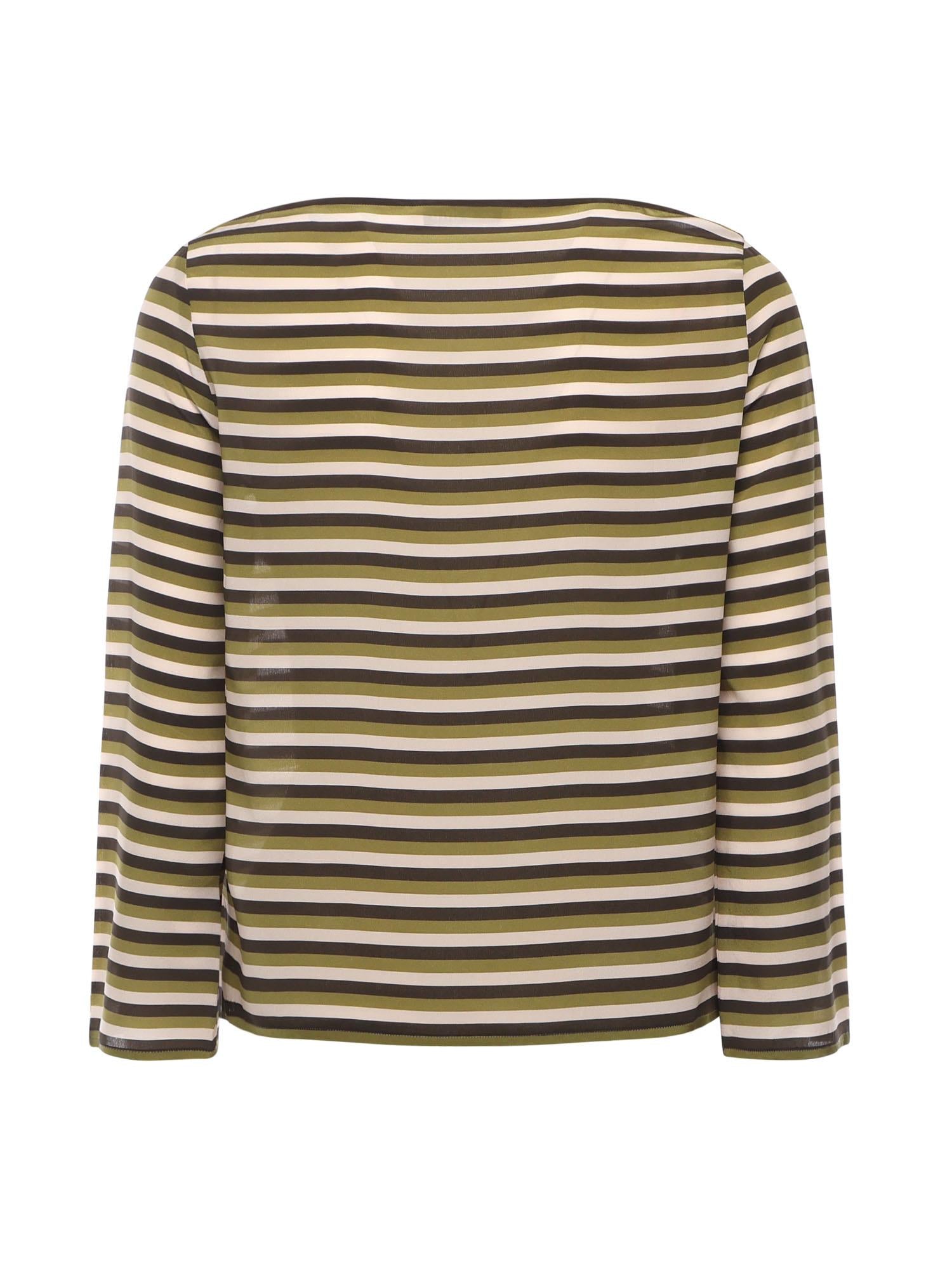 Top a righe con logo MT2144 1731F04DA MIU MIU
