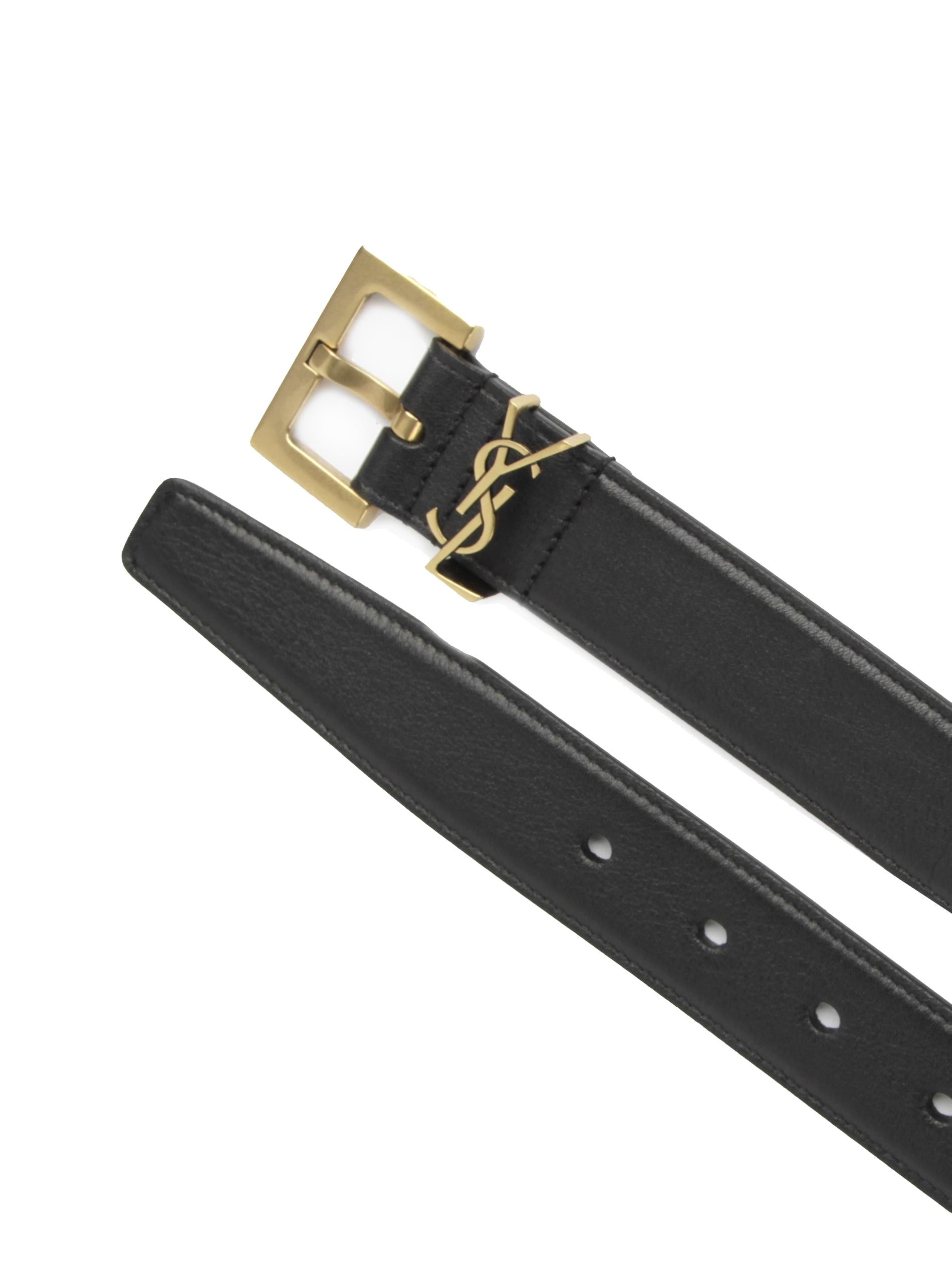 Cintura monogramma in pelle liscia 634437 BOO0W1000 SAINT LAURENT