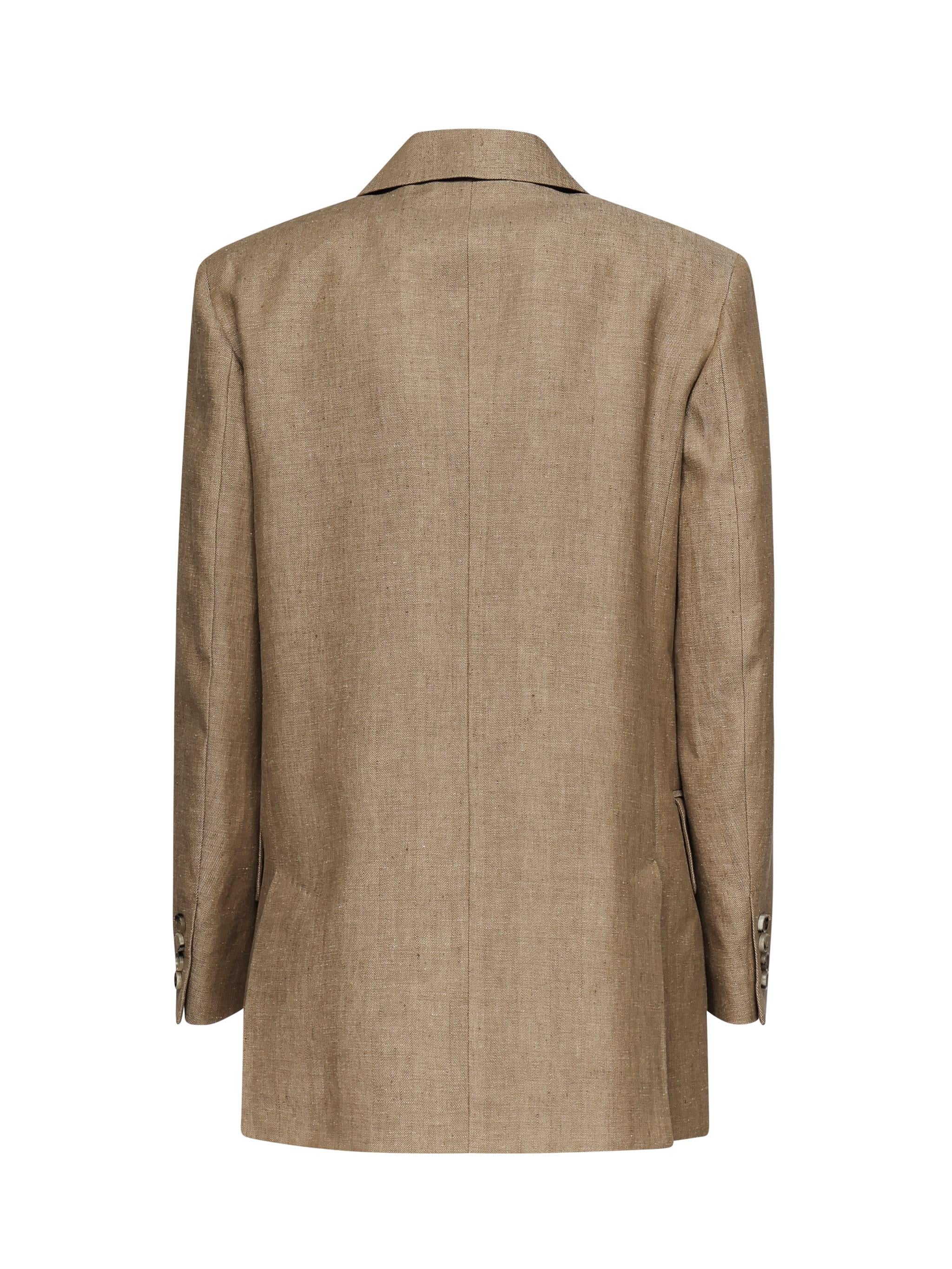 Giacca Gerla doppiopetto in lino <BR/> 2511041022600 001 MAX MARA