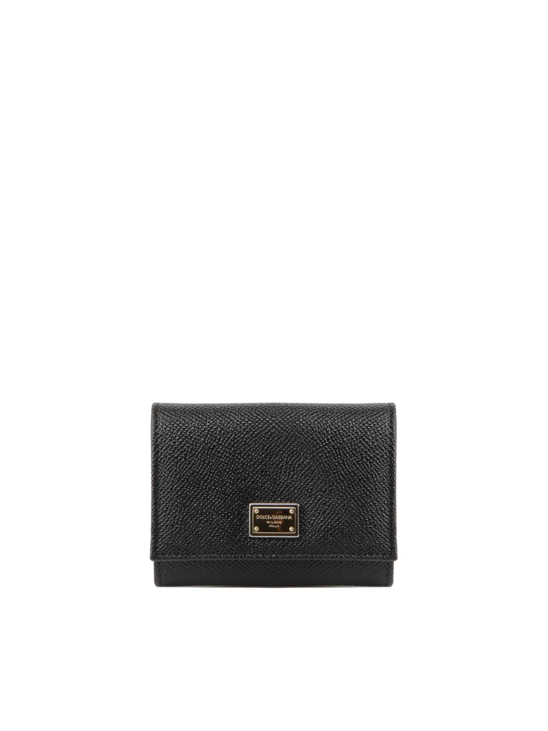 Portafogli in pelle con logo plaque BI0770 A100180999 DOLCE & GABBANA
