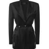 Blazer in satin lucido 105604 A2RAZ99 PINKO