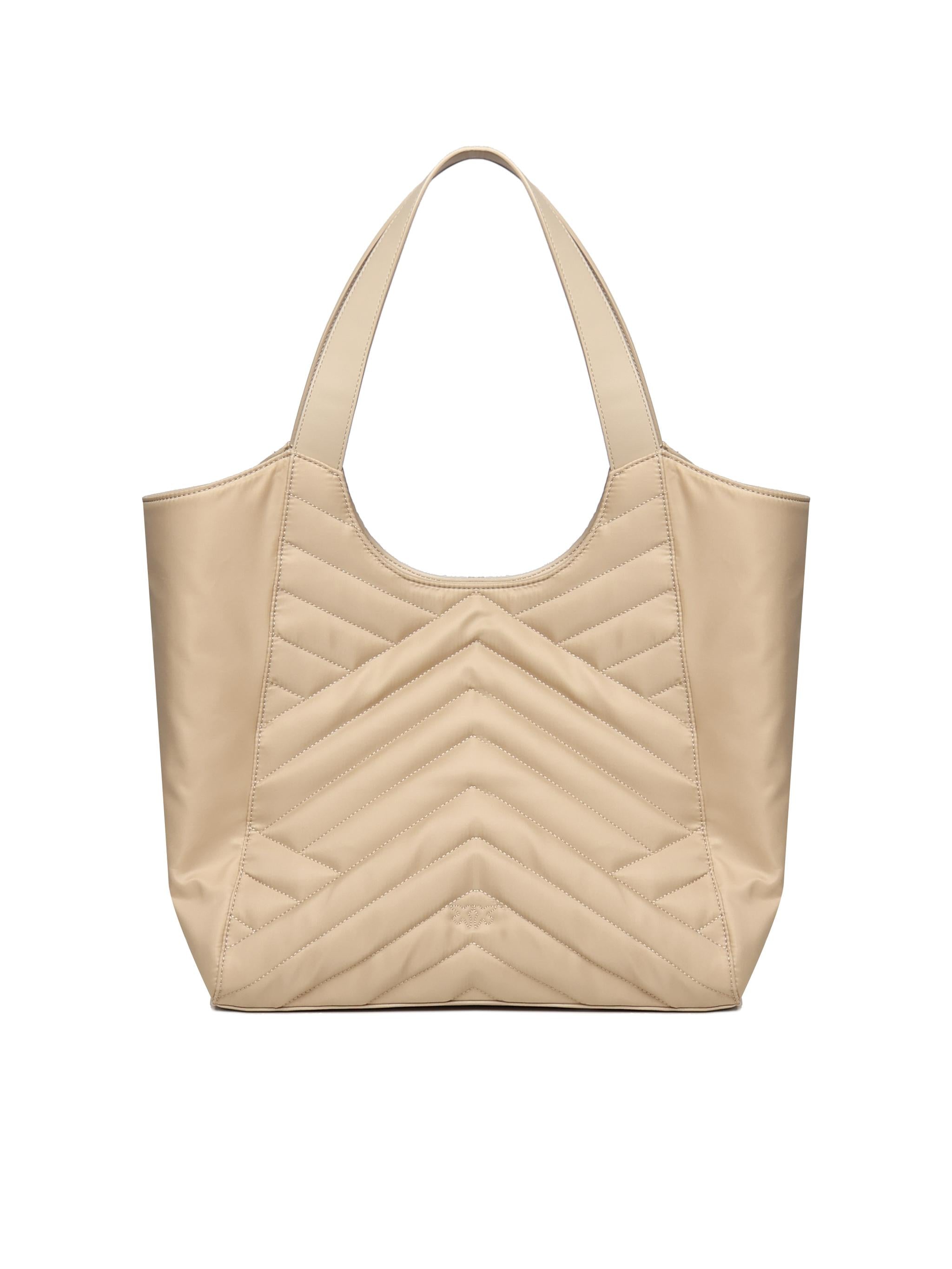 Borsa shopper in tessuto trapunta puzzle 104536 A1EUC50Q PINKO