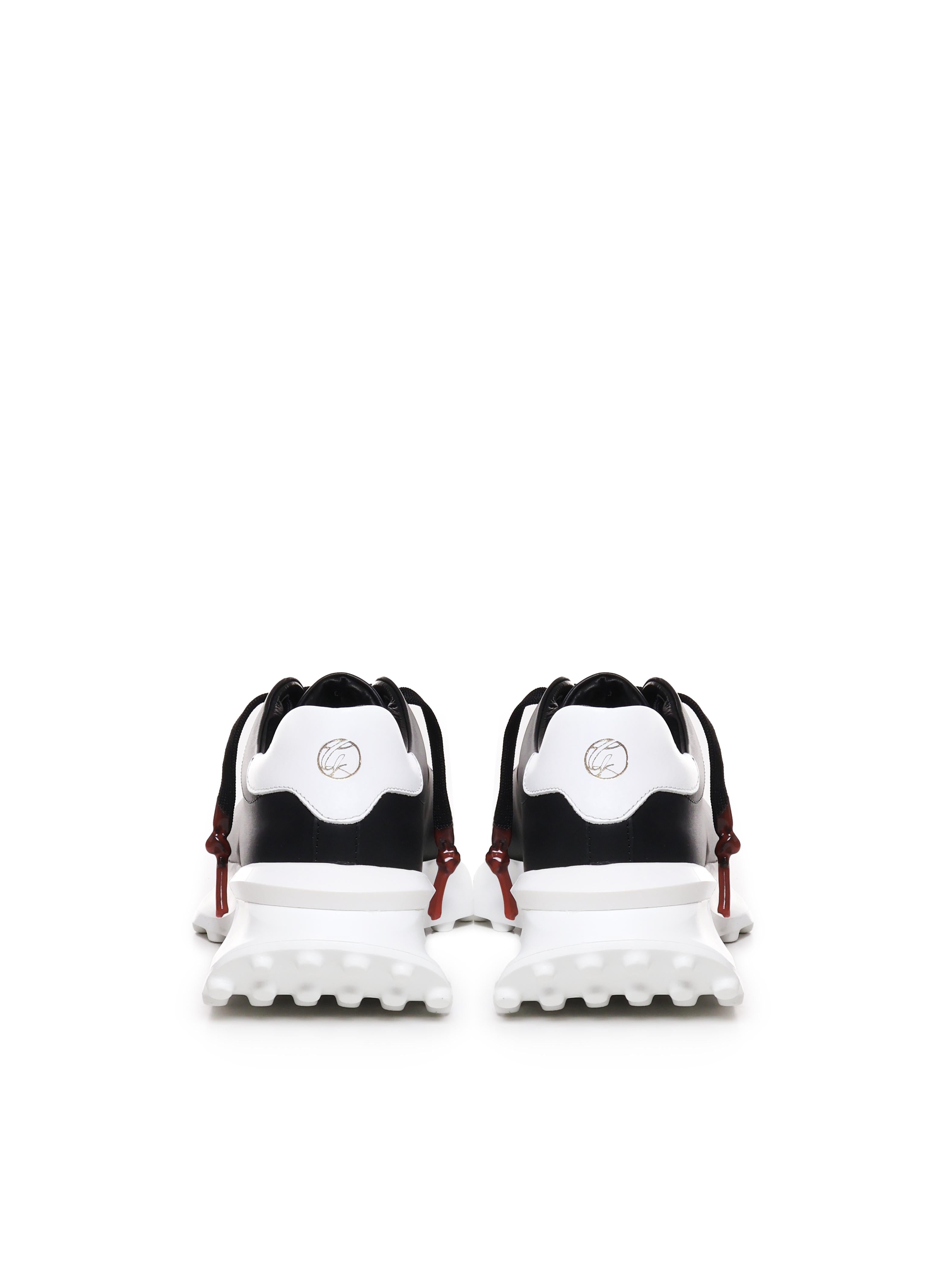 Sneakers raptor 1 in pelle<BR/> RAPTOR1 NAPPABLACK/WHITE GIULIANO GALIANO