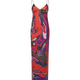 Abito lungo con stampa Orchidee 5URI30 5U731017 PUCCI