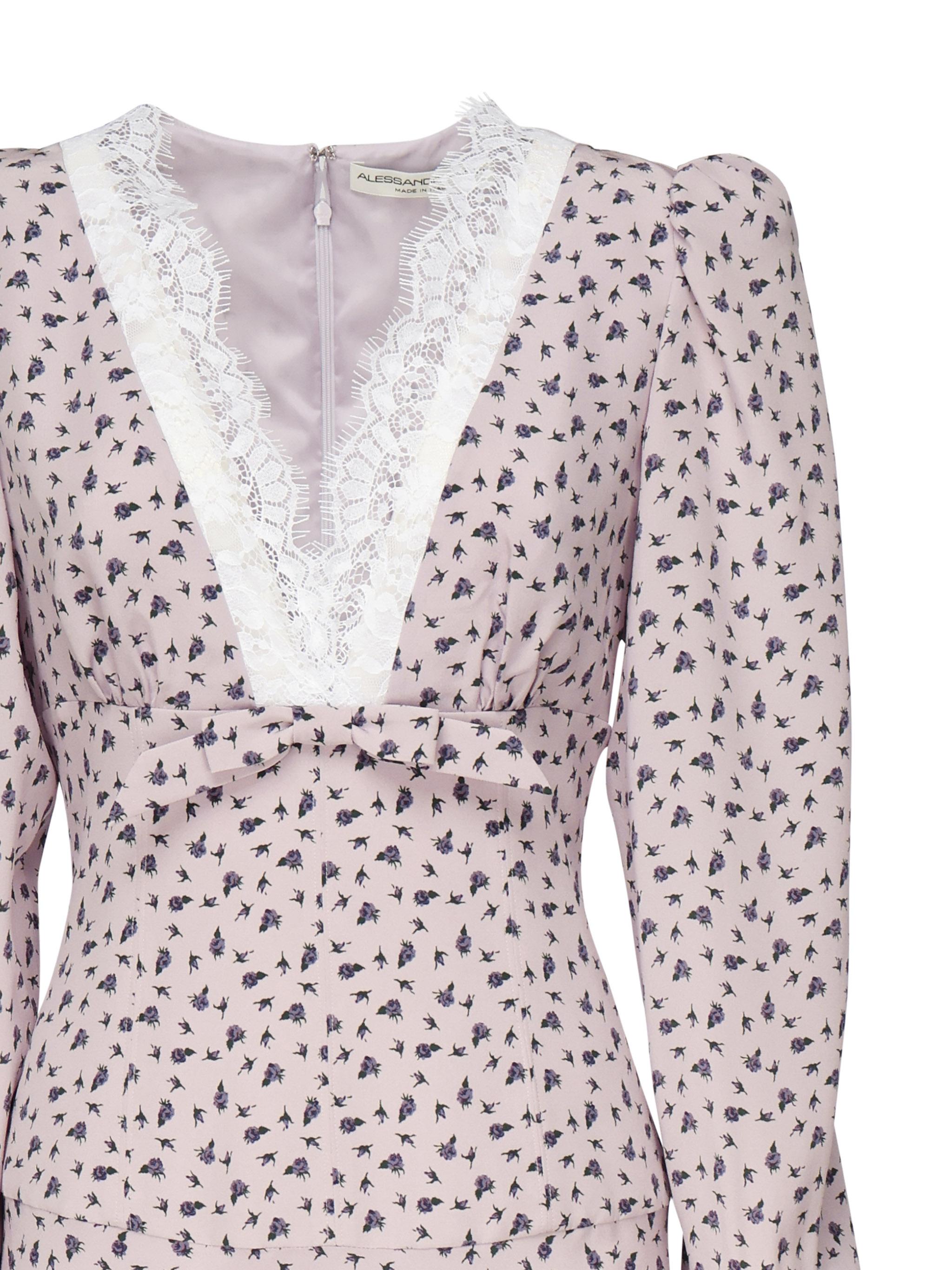 Abito con stampa rose FABX3985F4464 1911 ALESSANDRA RICH