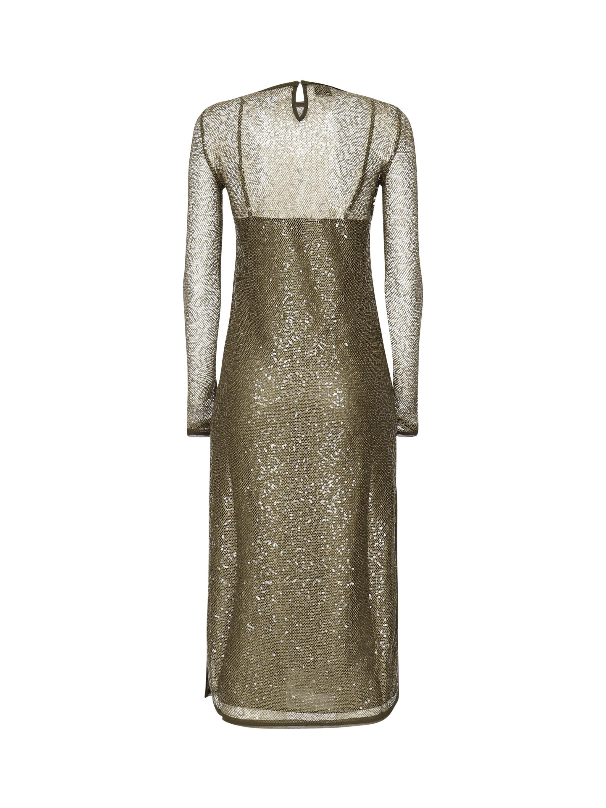 Abito midi rete paillettes 104709 A2EXX26 PINKO