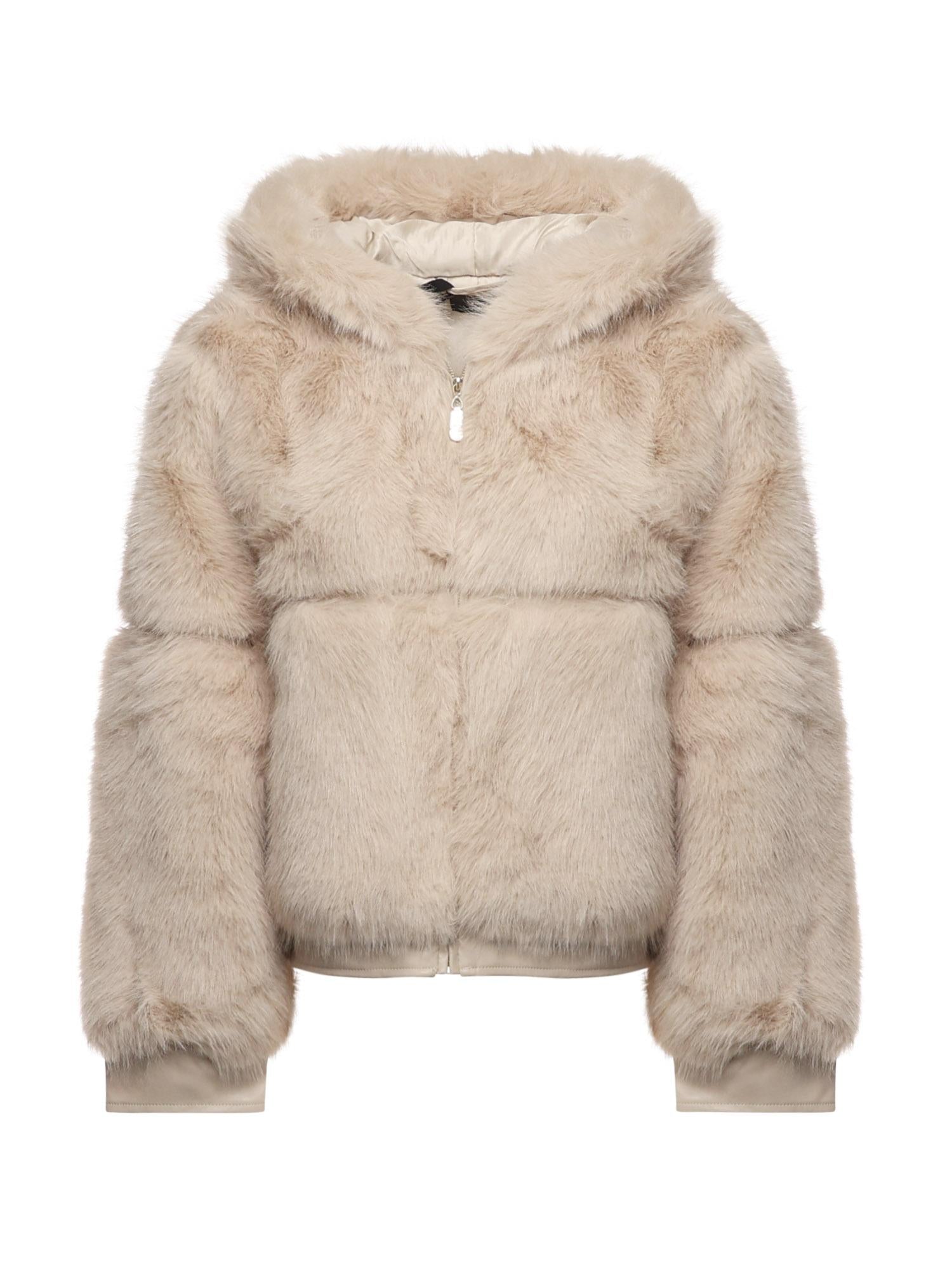 Pelliccia penny con cappuccio 73C19EX02 PENNYOFF WHITE V° 73