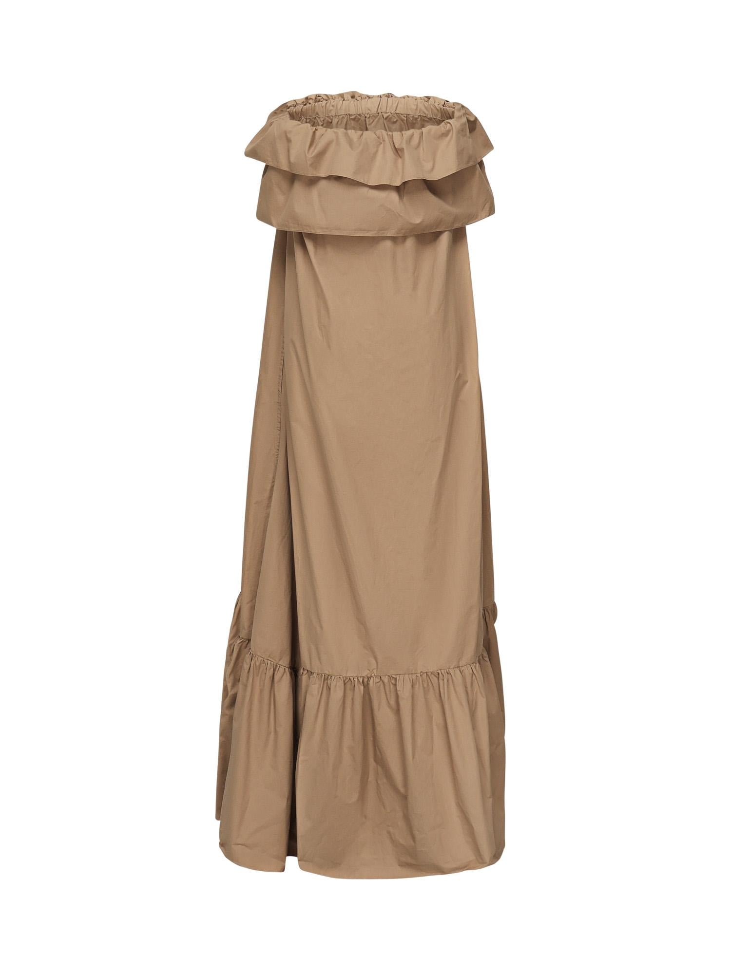 Abito arricciato in serge di cotone 818380 YZ9AN2560 SAINT LAURENT