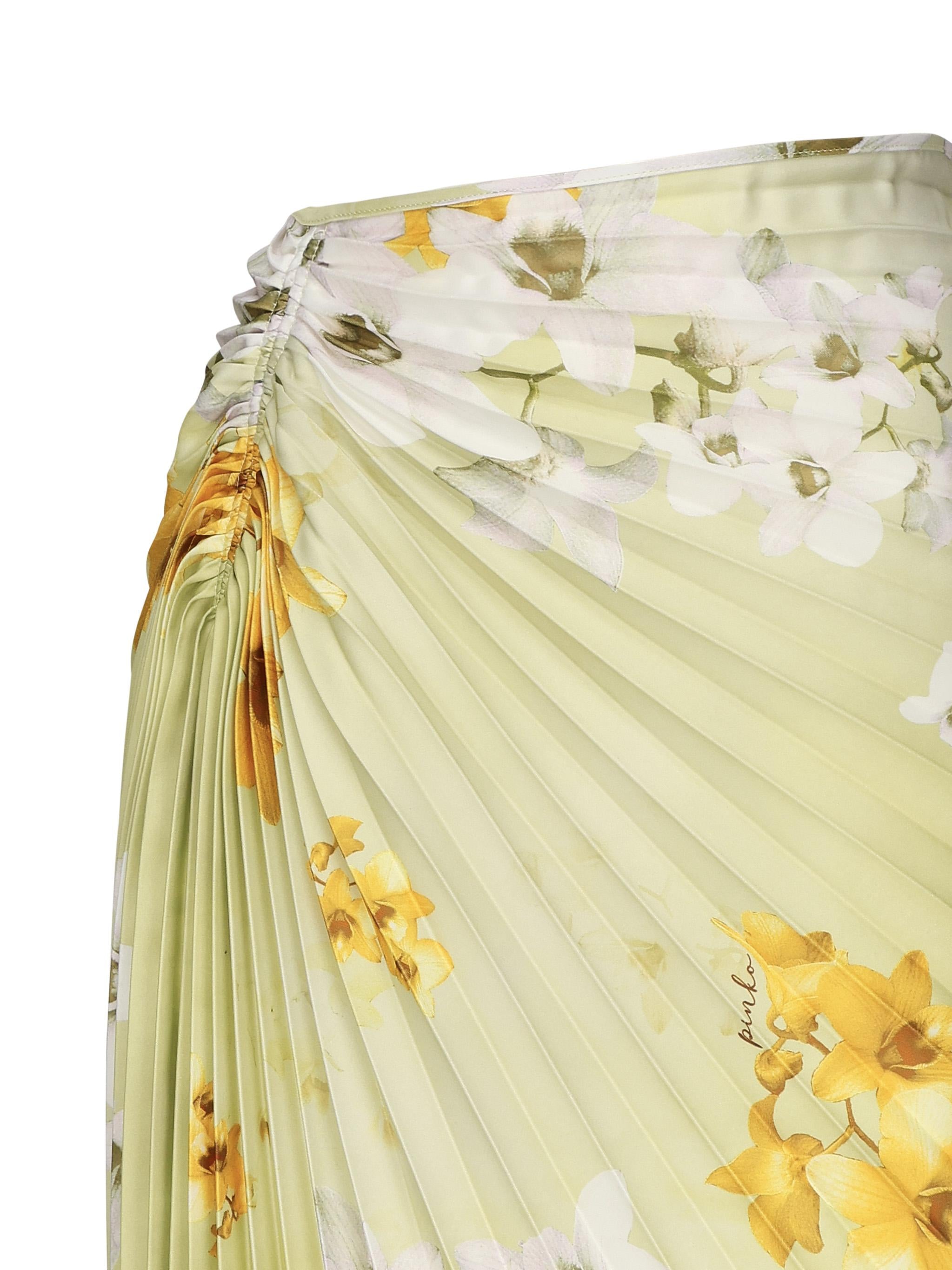 Gonna plissettata con stampa floreale 104678 A2F2VGB PINKO