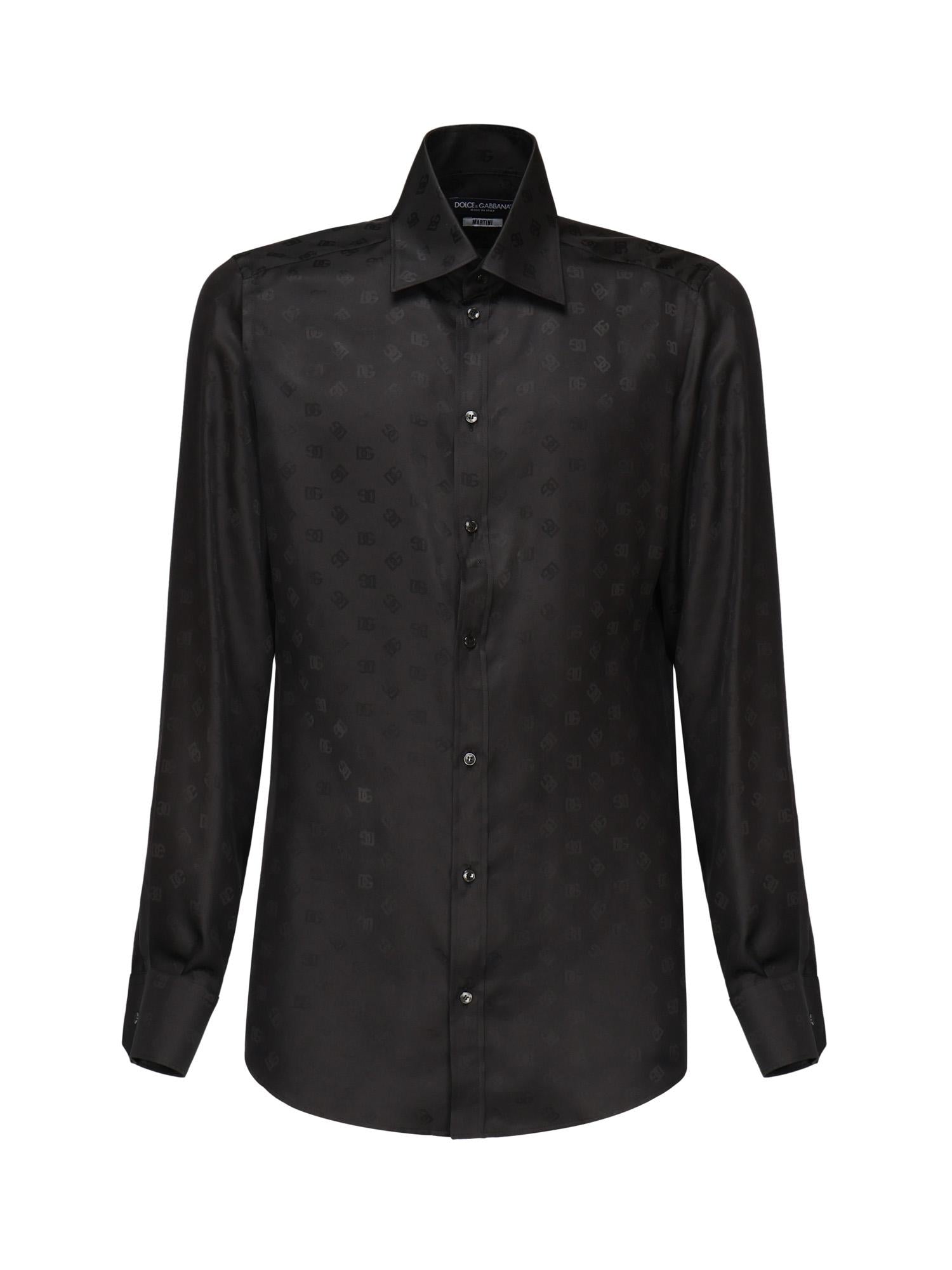 Camicia Martini in seta jacquard logo G5MM4T FJ1JYN0000 DOLCE & GABBANA