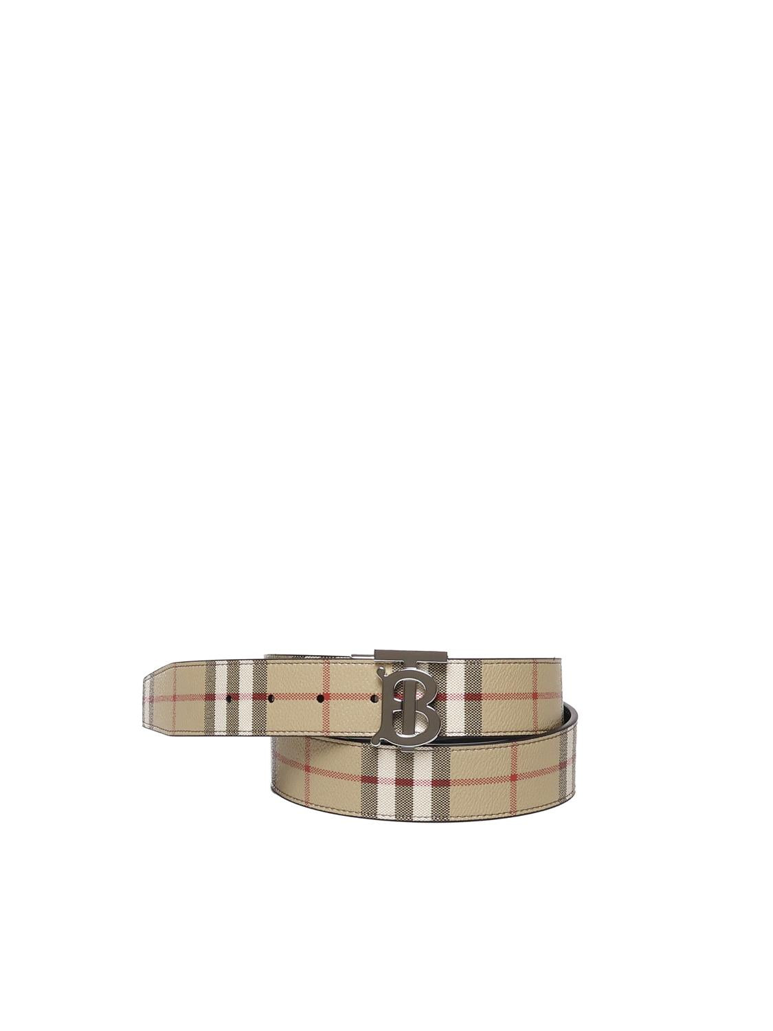 Cintura TB reversibile in pelle e Check 8069853 A7026 BURBERRY