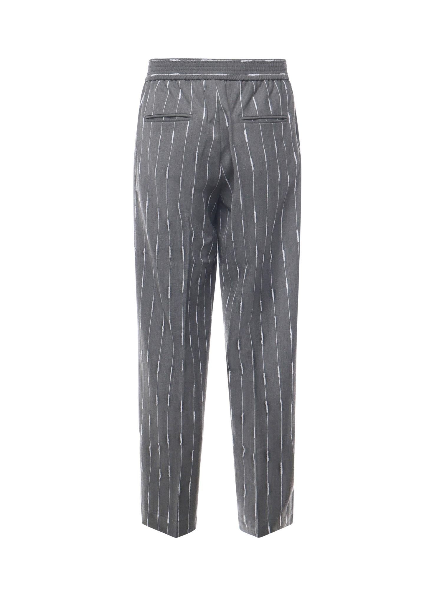 Pantaloni gessati con pinces PT005V3 GRY BONSAI