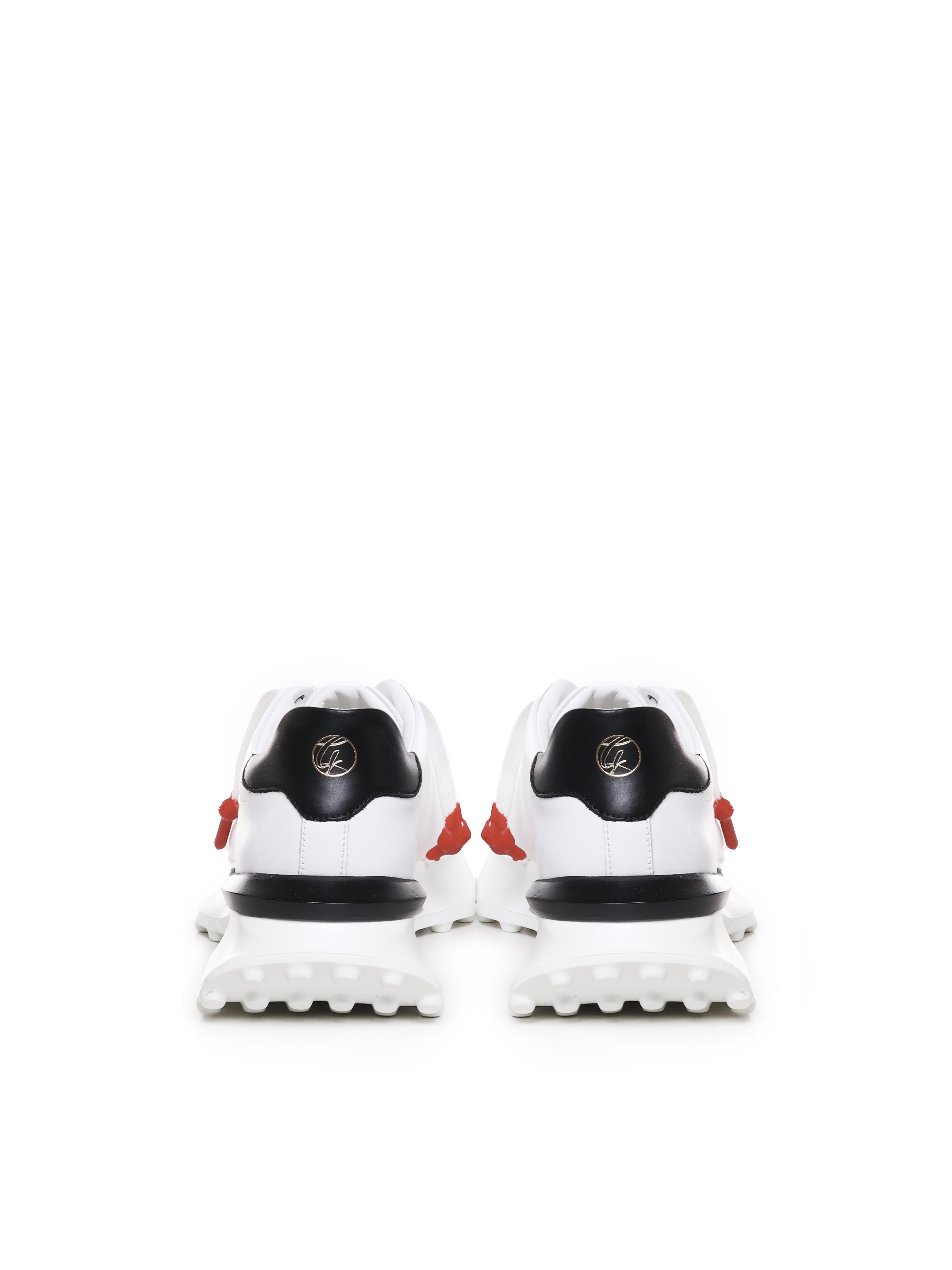 Sneakers raptor 1 in pelle<BR/> RAPTOR1 NAPPAWHITE/BLACK GIULIANO GALIANO
