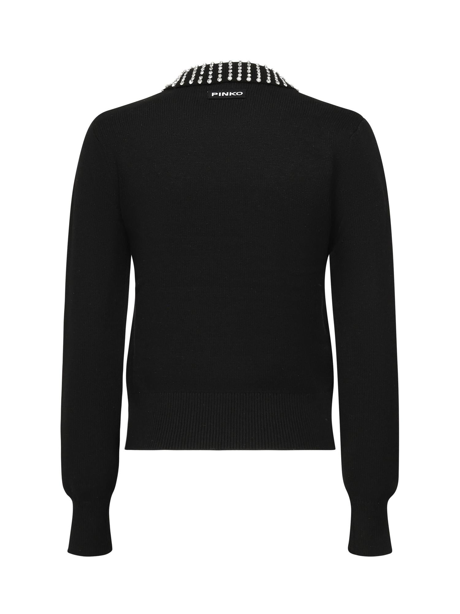 Maglia con colletto e strass<BR/> 105530 A2S4Z99 PINKO