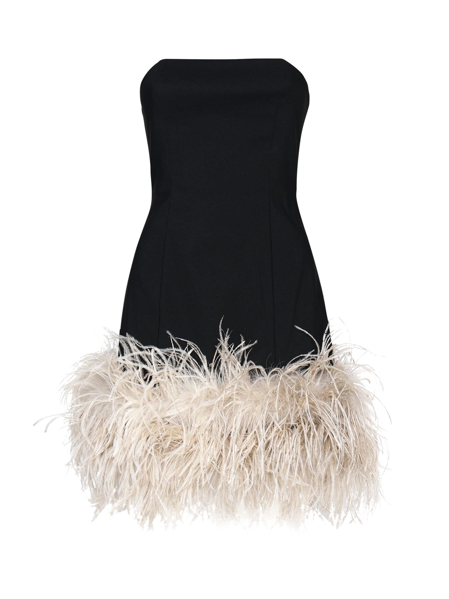 Minidress Gea con piume ABITO GEA BLACK THE ARCHIVIA