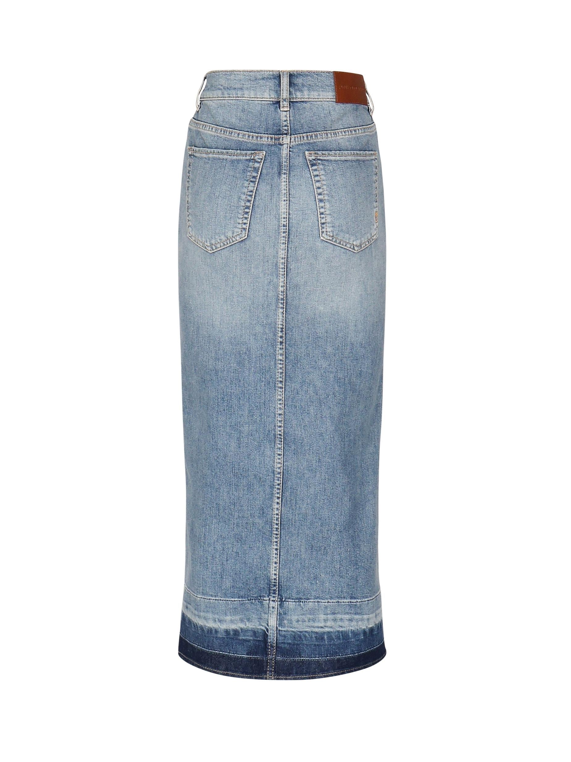 Gonna lunga in denim 104628 A2EAPJE PINKO