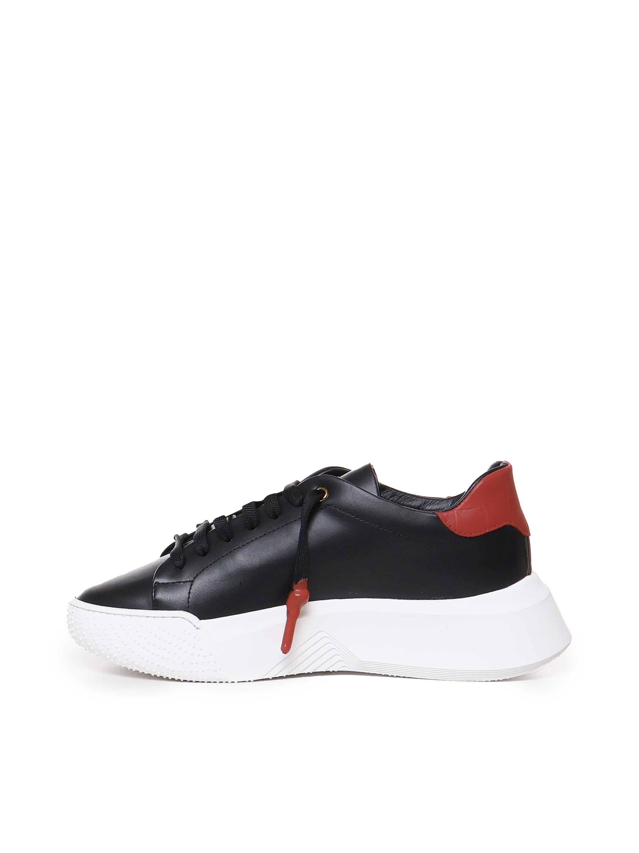 Sneakers Nemesis in pelle con lacci cerati NEMESIS2 NAPPA/CROCKBLACK/RED GIULIANO GALIANO