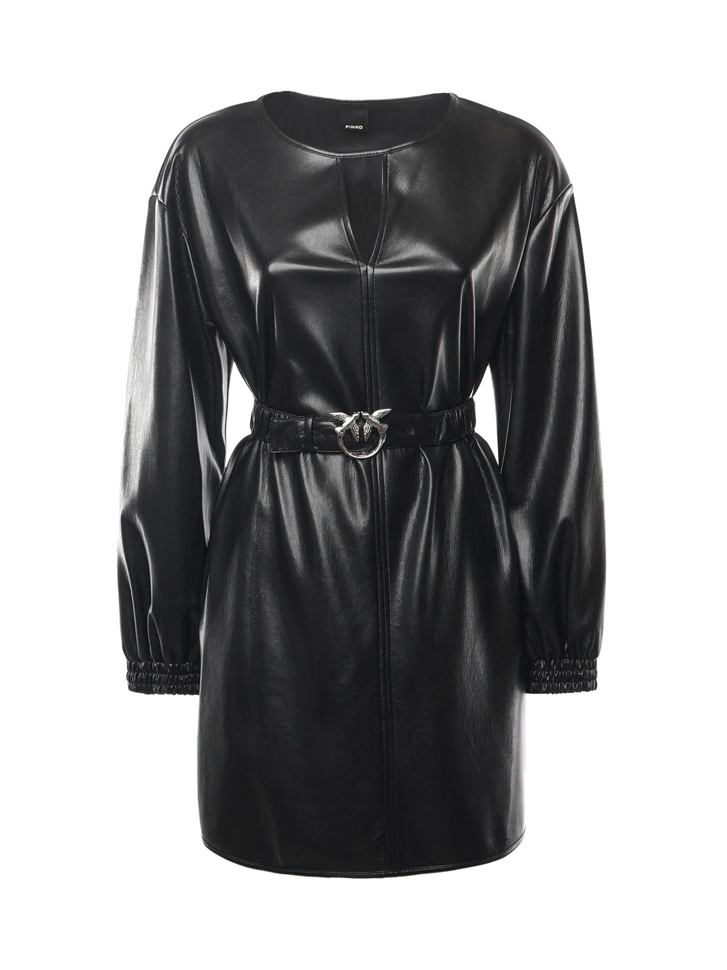 Abito corto effetto pelle 105587 A2P4Z99 PINKO