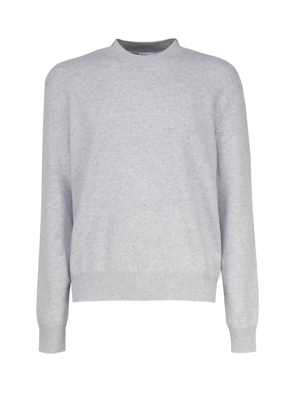Maglia in cashmere con toppe in pelle intrecciata 772376 V2MM01180 BOTTEGA VENETA