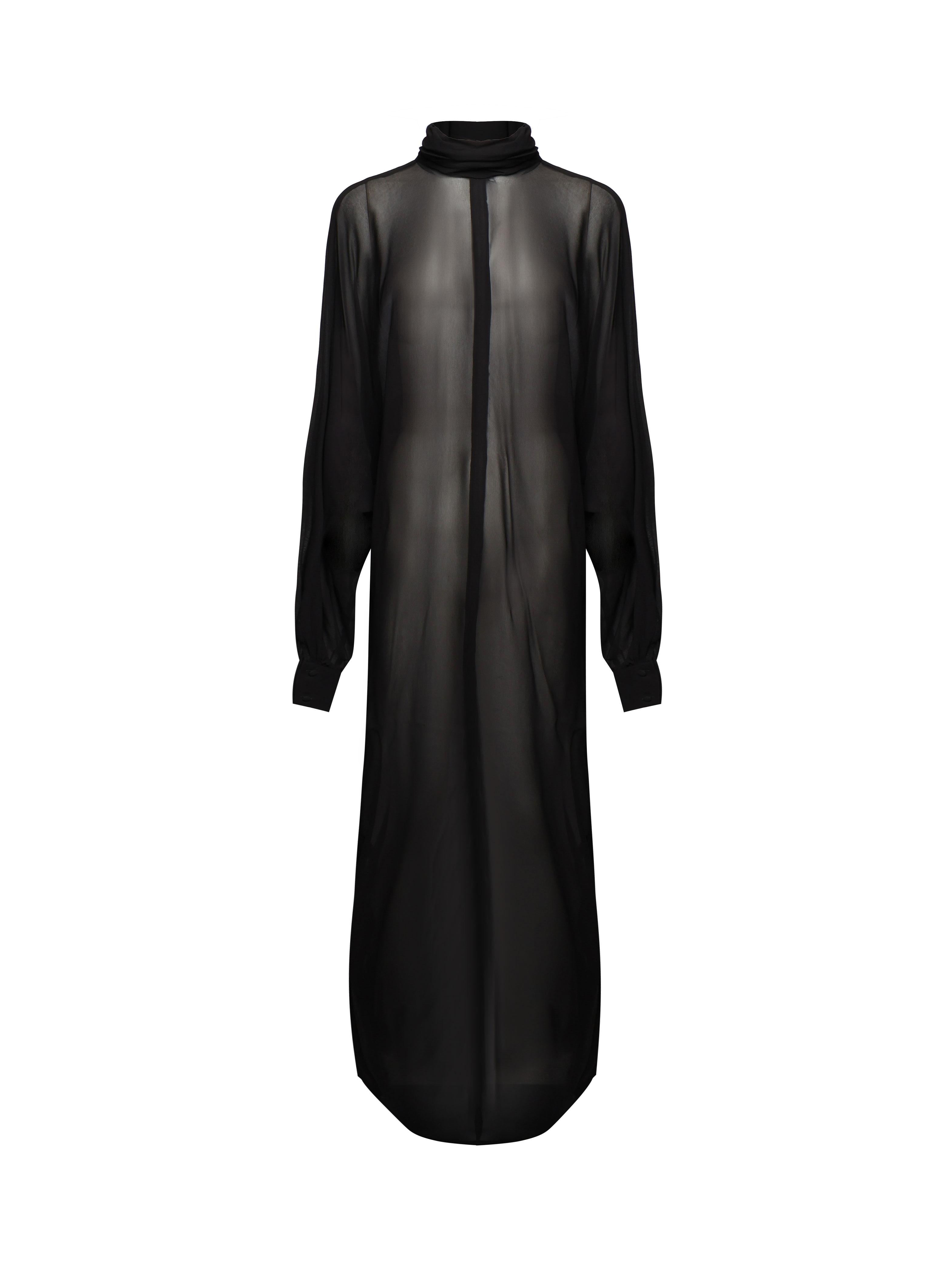 Abito Kim in georgette 25FWNAB-0004 BLACK NINEMINUTES