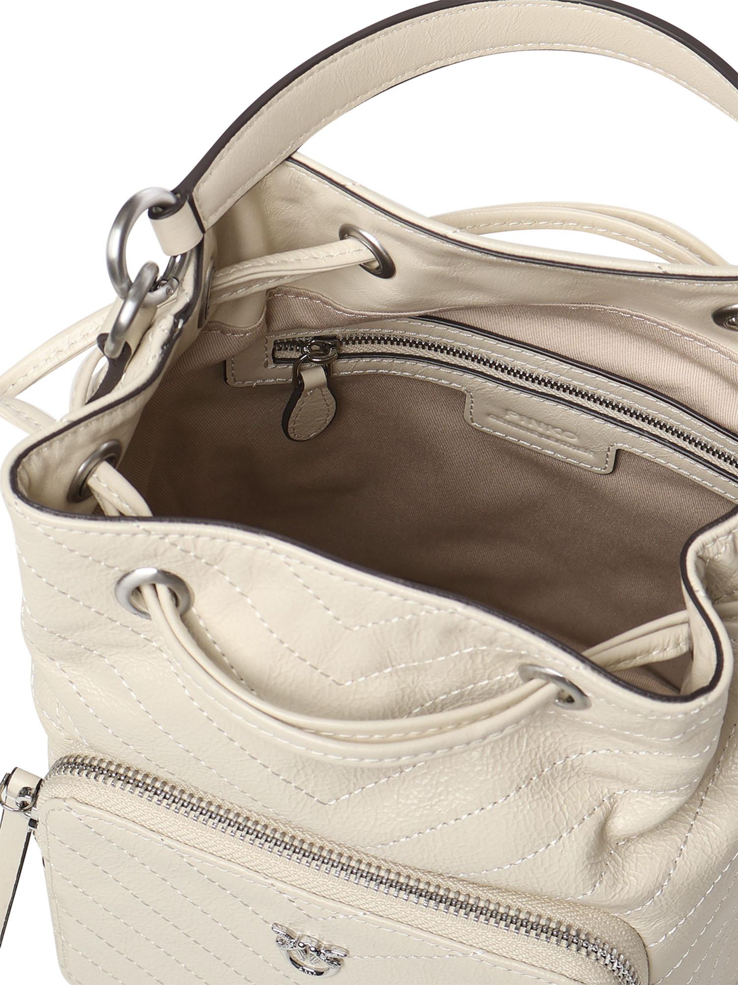 Borsa a mano piccola Cargo Bucket Bag in pelle 105112 A2JCZ14E PINKO