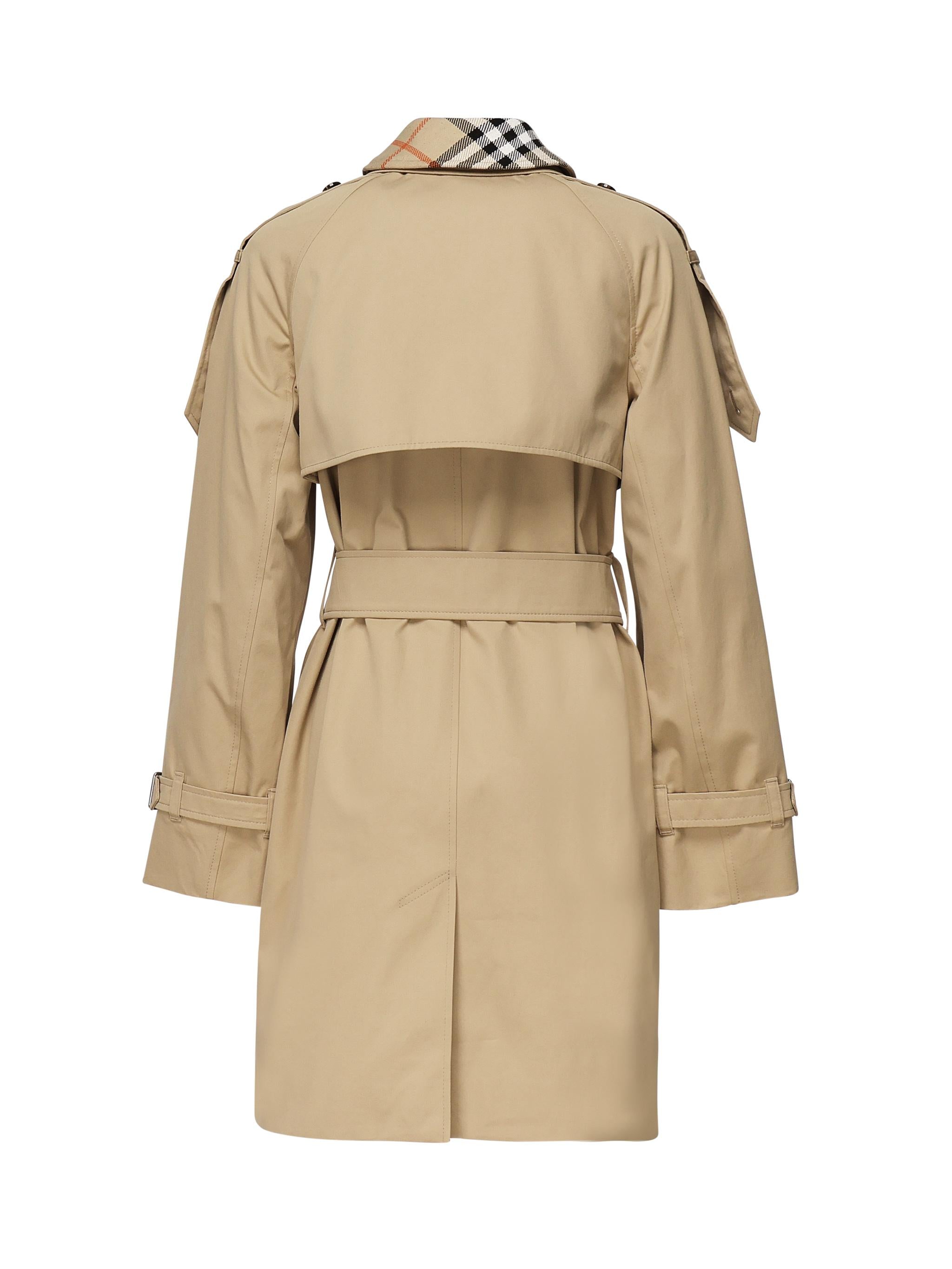 Trench corto con collo Check<BR/> 8094940 B8626 BURBERRY