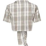 Camicia cropped in cotone Check 8109229 C2539 BURBERRY